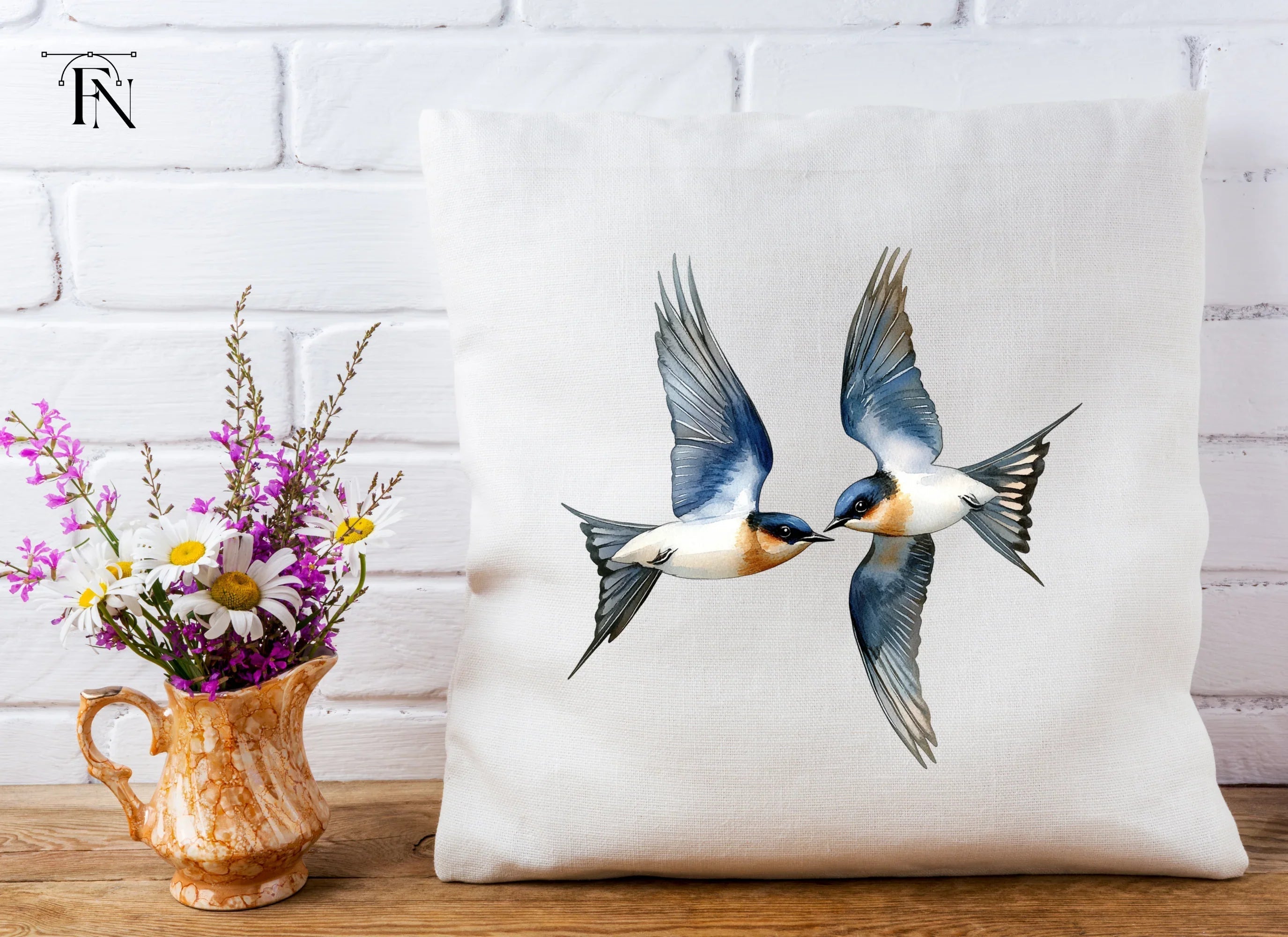 Flying Swallows Clipart Bundle