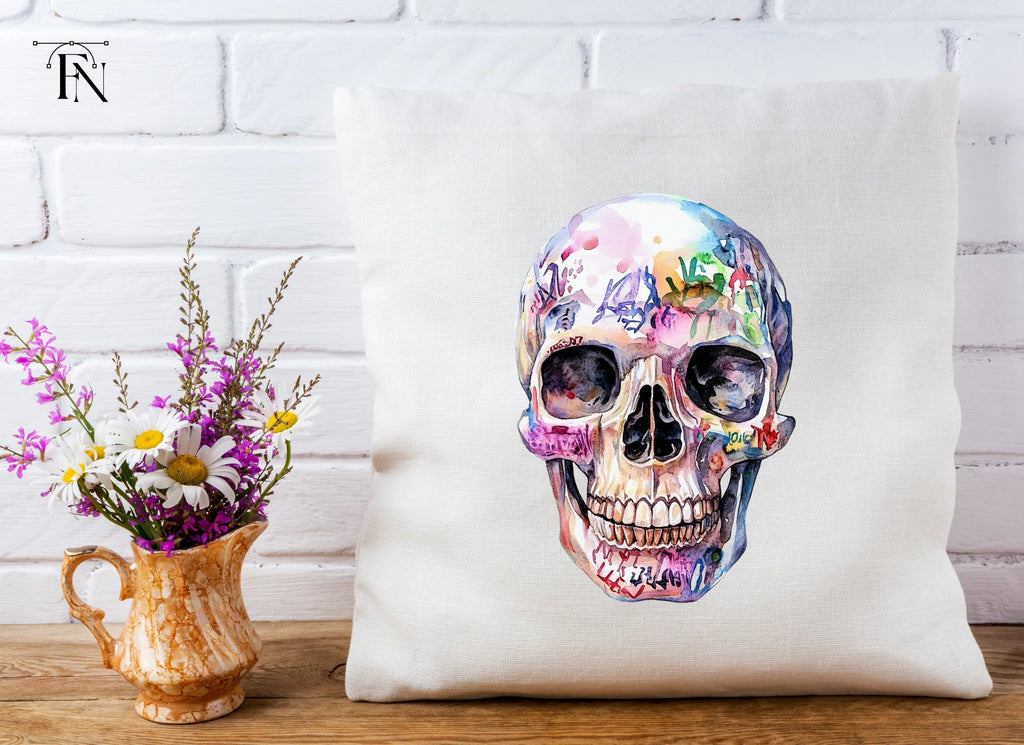 Vibrant Graffiti Skulls Clipart Bundle