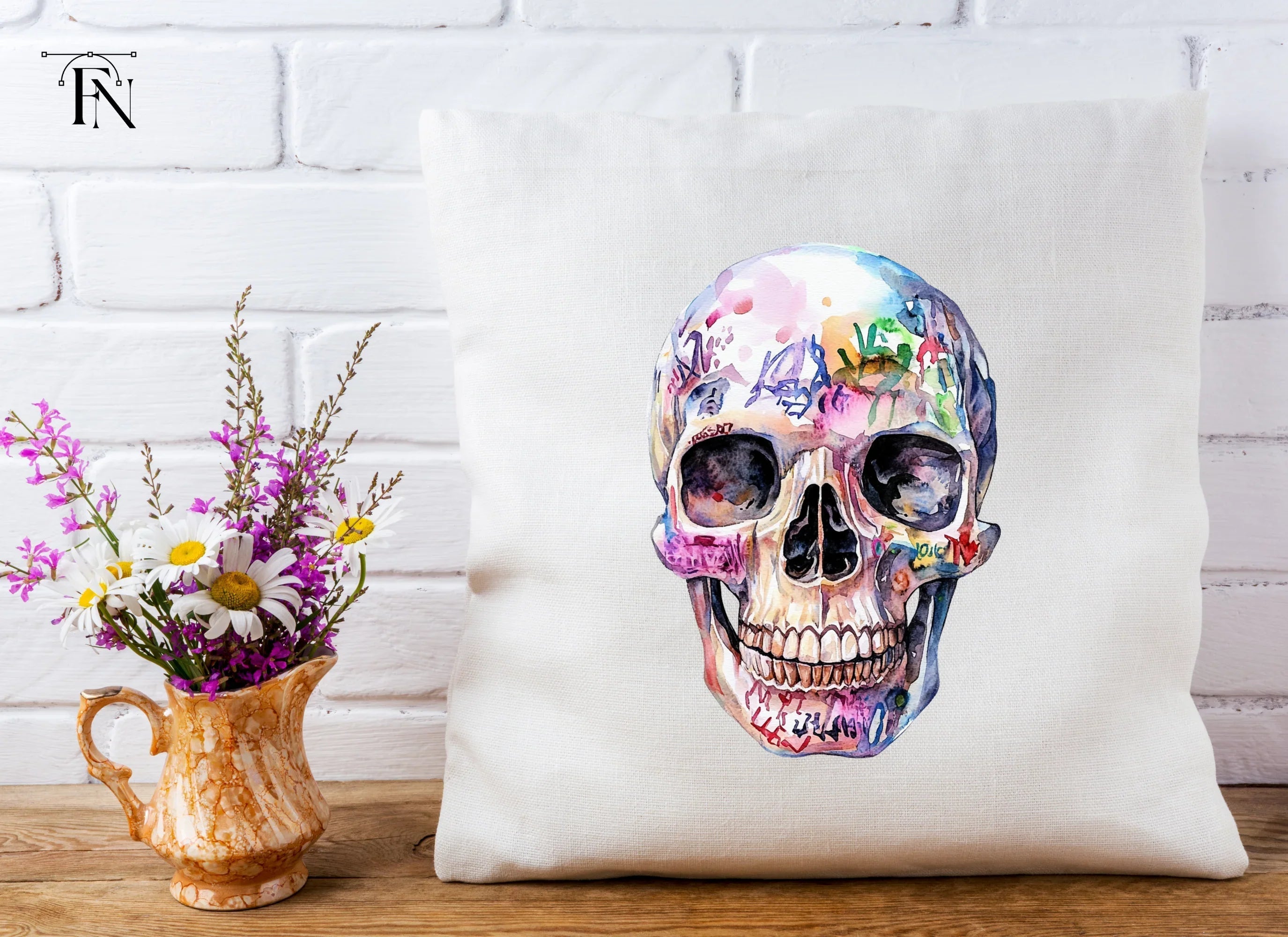Vibrant Graffiti Skulls Clipart Bundle