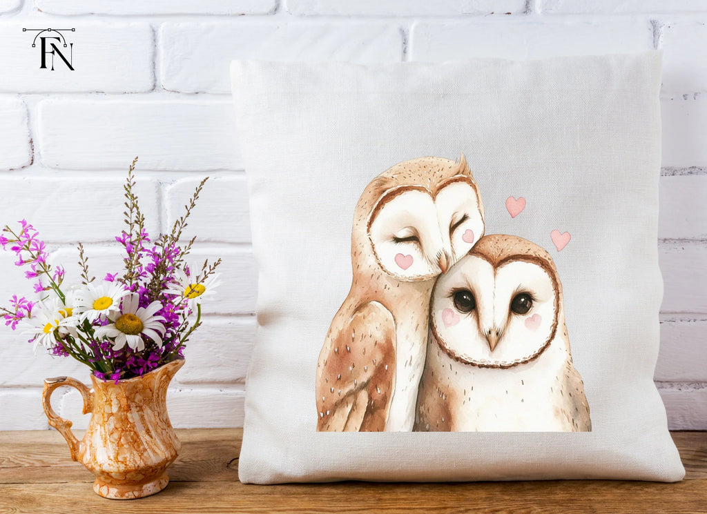 Cute Barn Owl Couple Clipart Bundle