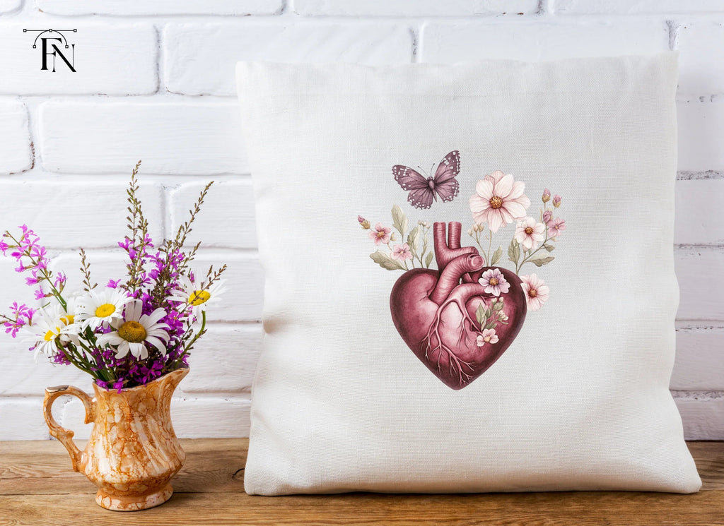 Floral Anatomical Heart Clipart Bundle