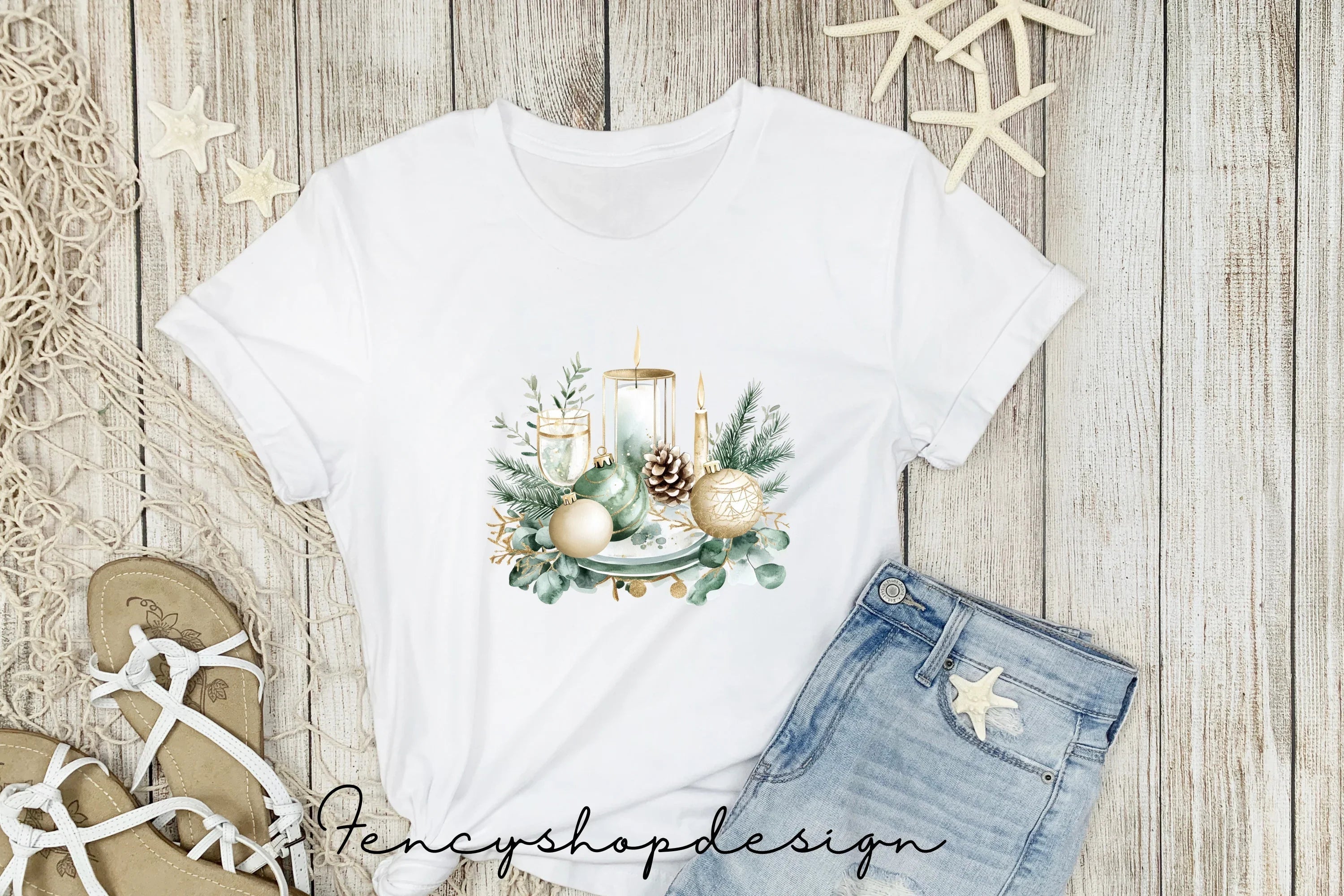 Christmas Dinner Table Setting Clipart Bundle