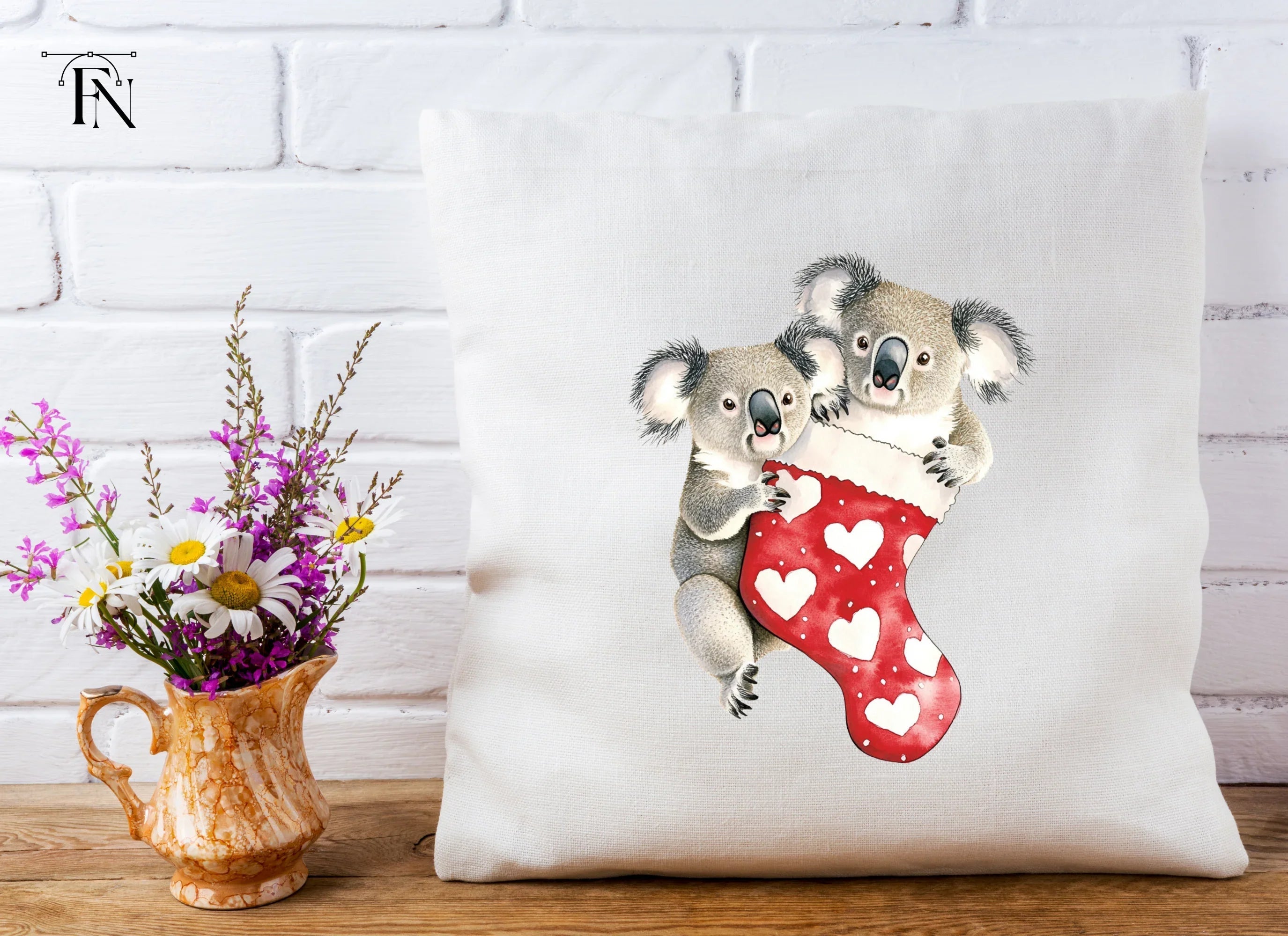 Cute Koalas in Valentine Stockings Clipart Bundle