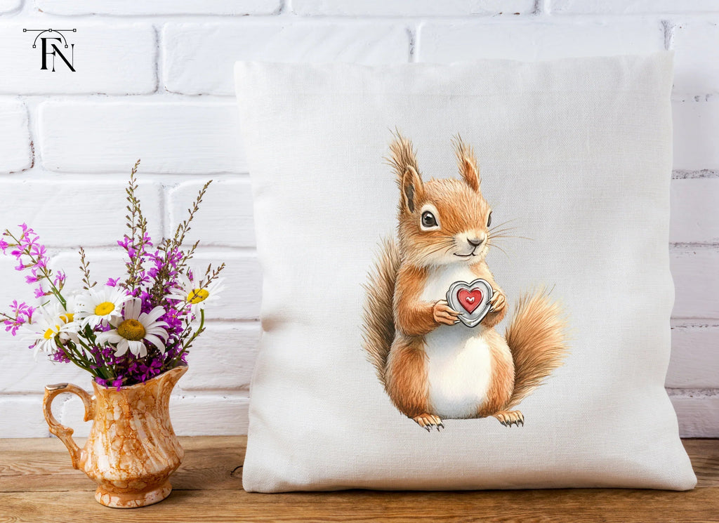 Cute Squirrels with Hearts Clipart Bundle