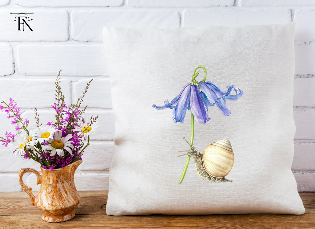 Snail and Bluebell Flower Clipart Bundle