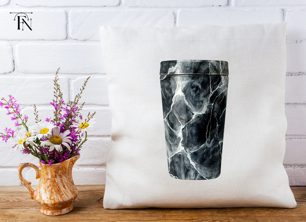 Grey and White Marble Tumbler Designs Clipart Bundle