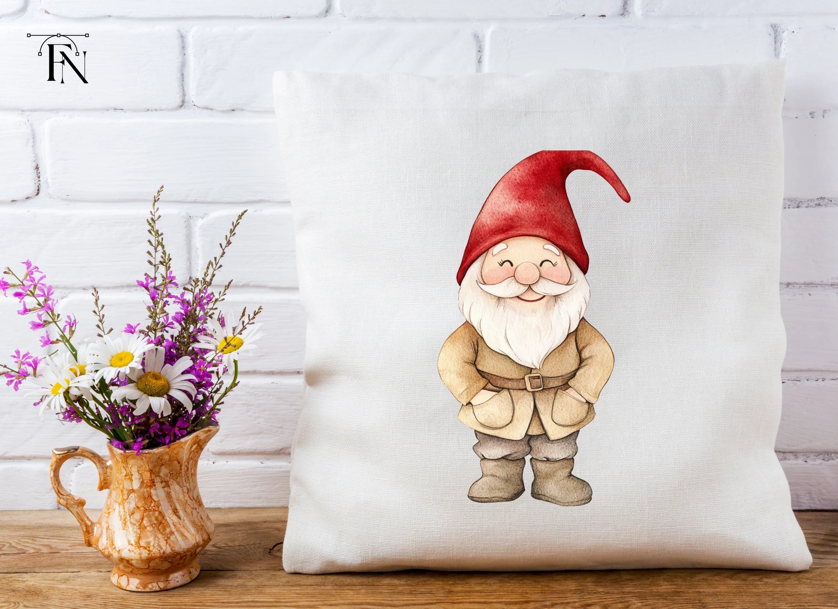 Adorable Red Hat Gnomes Clipart Bundle