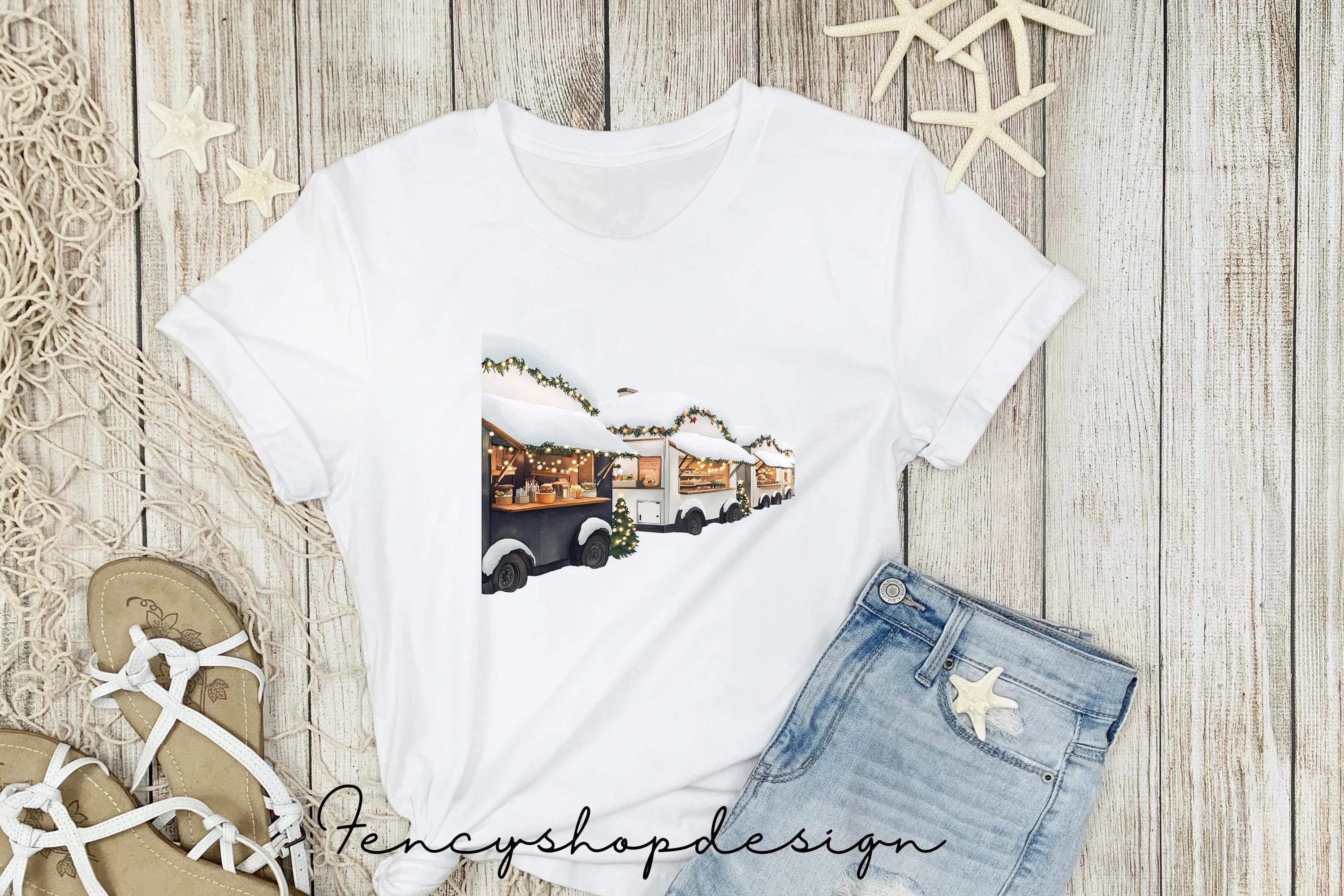 Christmas Food Truck Clipart Bundle