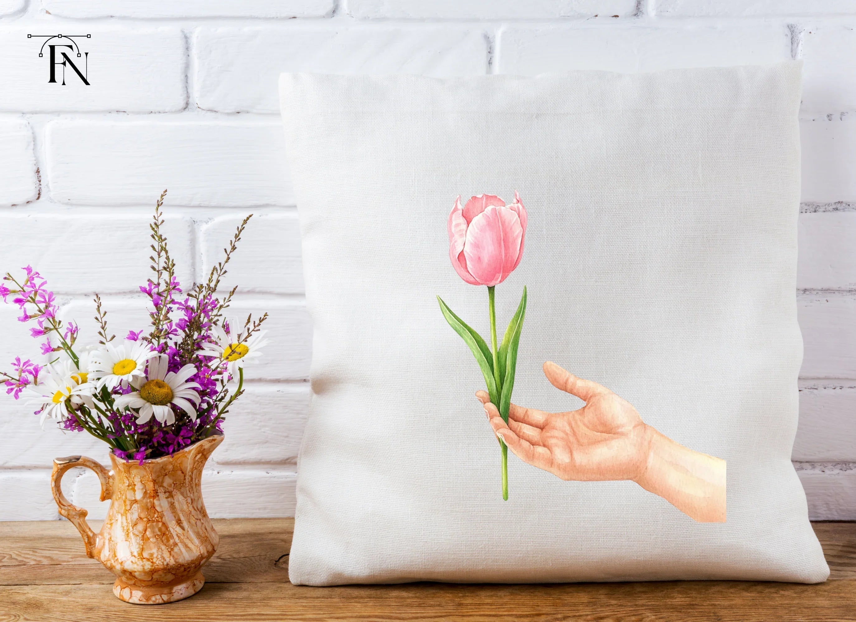 Elegant Pink Tulip Clipart Bundle