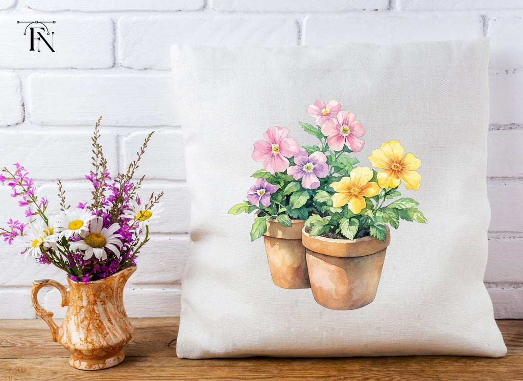 Charming Potted Pansies Clipart Bundle