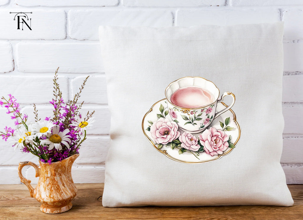 Charming Floral Teacups Clipart Bundle