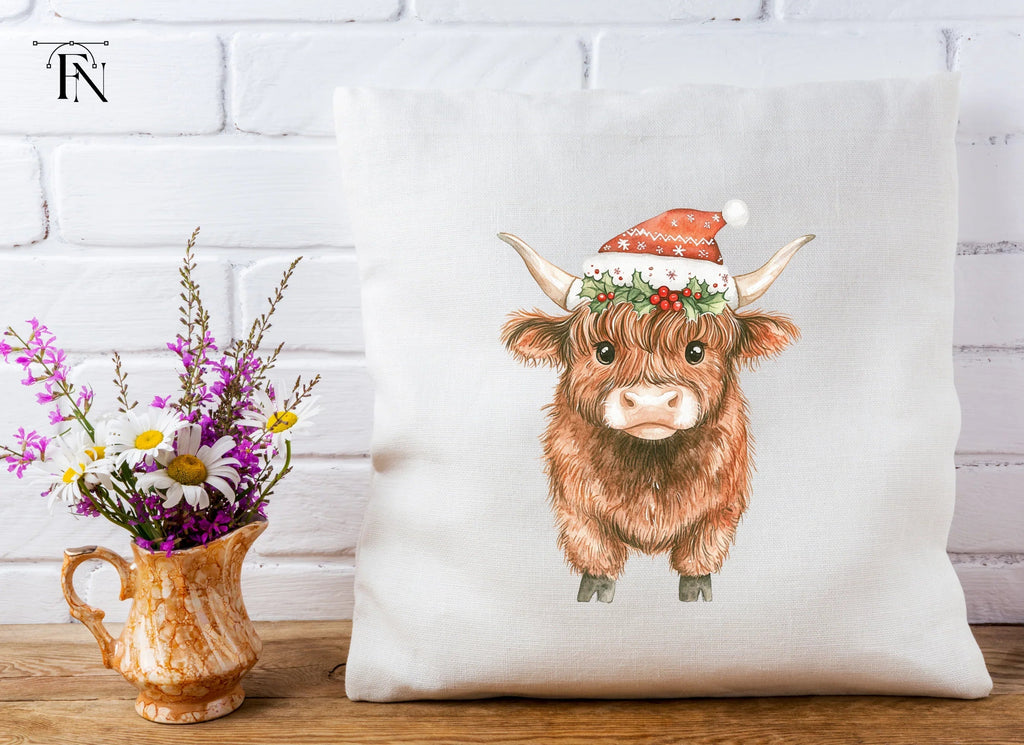 Highland Cow Christmas Hat Clipart Bundle