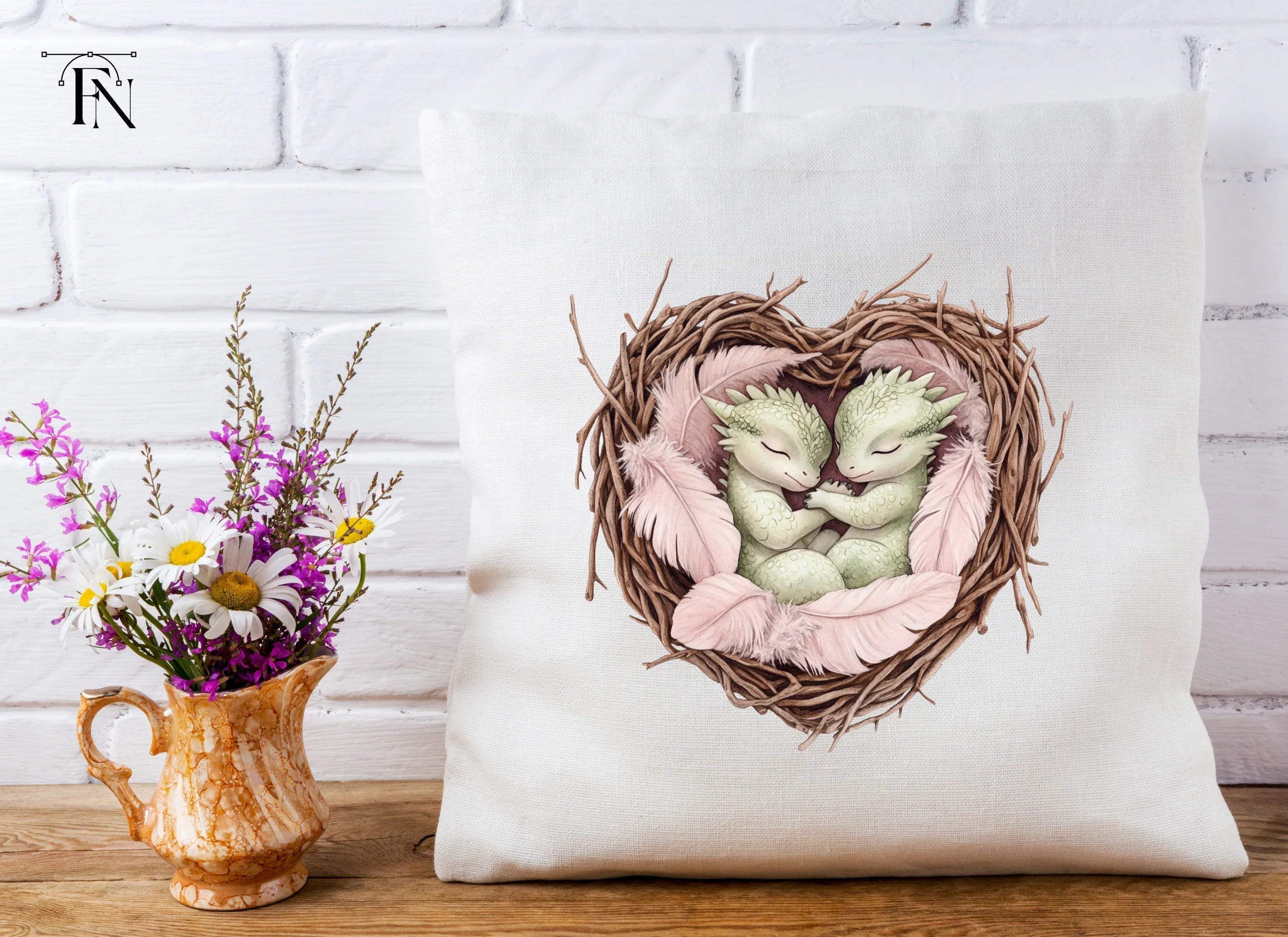 Cute Baby Dragon Nests Clipart Bundle