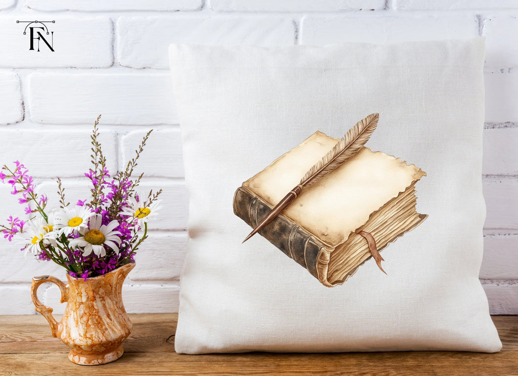 Vintage Book Quill Clipart Bundle