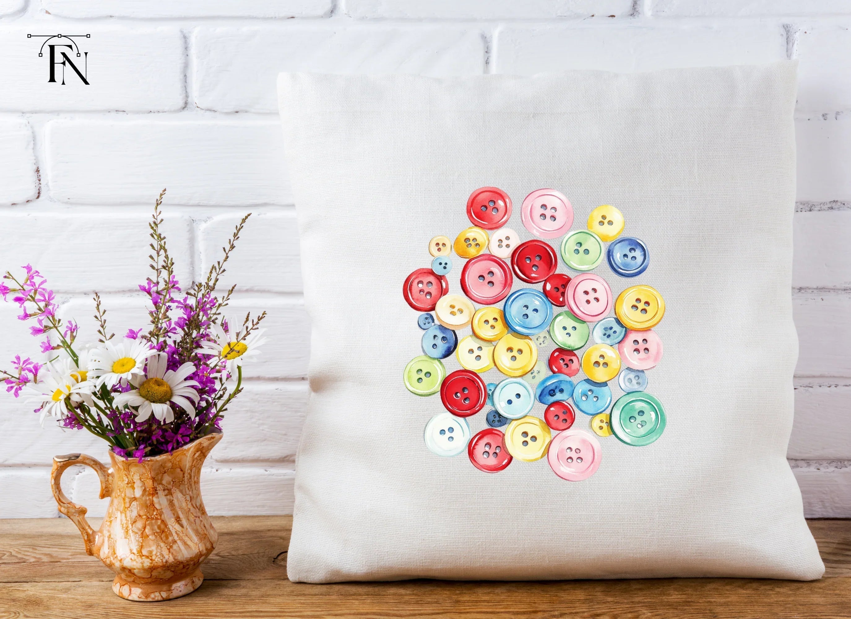 Vibrant Assorted Round Buttons Clipart Bundle