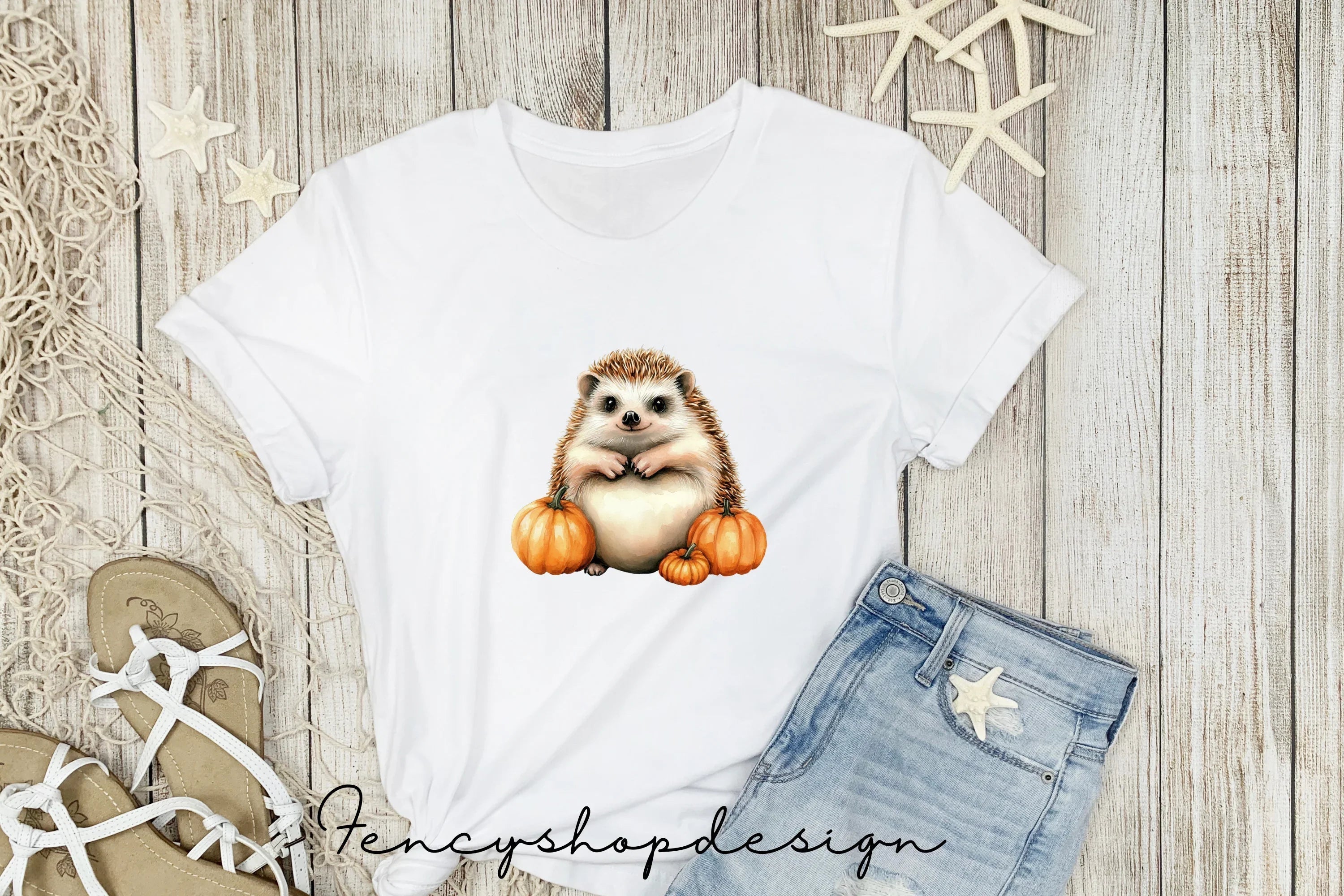 Cute Hedgehog Autumn Clipart Bundle