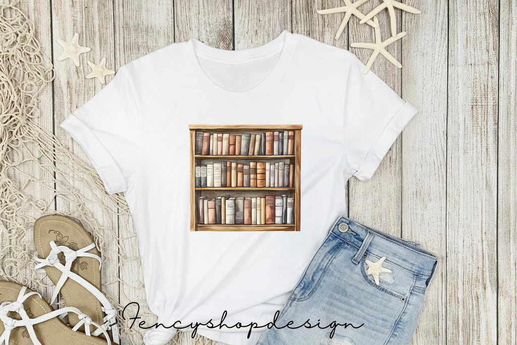 Vintage Bookshelf Clipart Bundle
