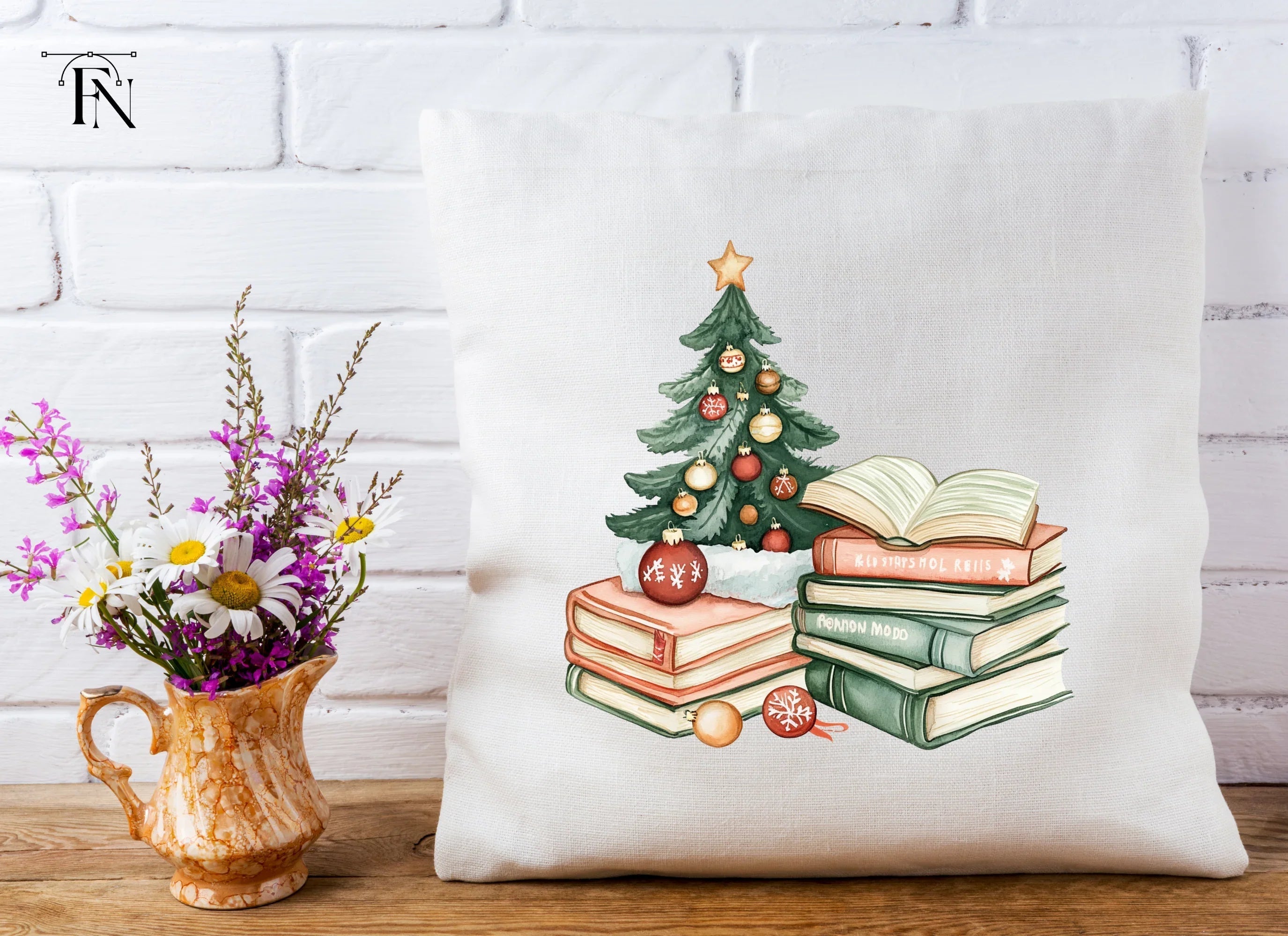Christmas Tree and Books Clipart Bundle