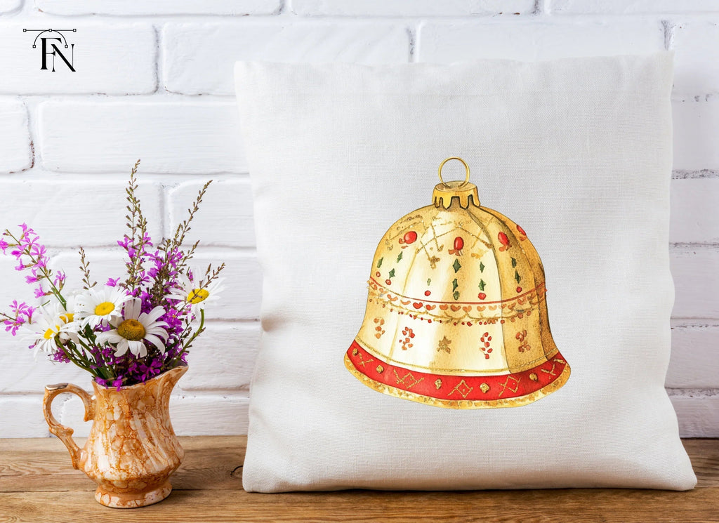 Elegant Golden Christmas Bell Clipart Bundle
