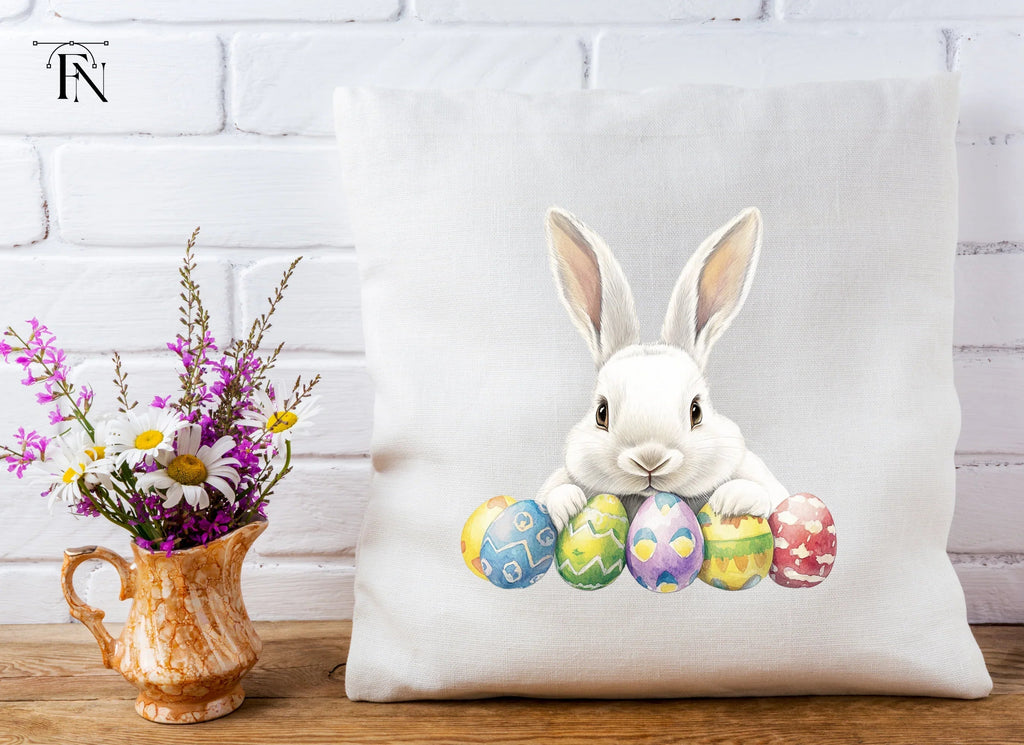 Cute White Easter Bunny Clipart Bundle