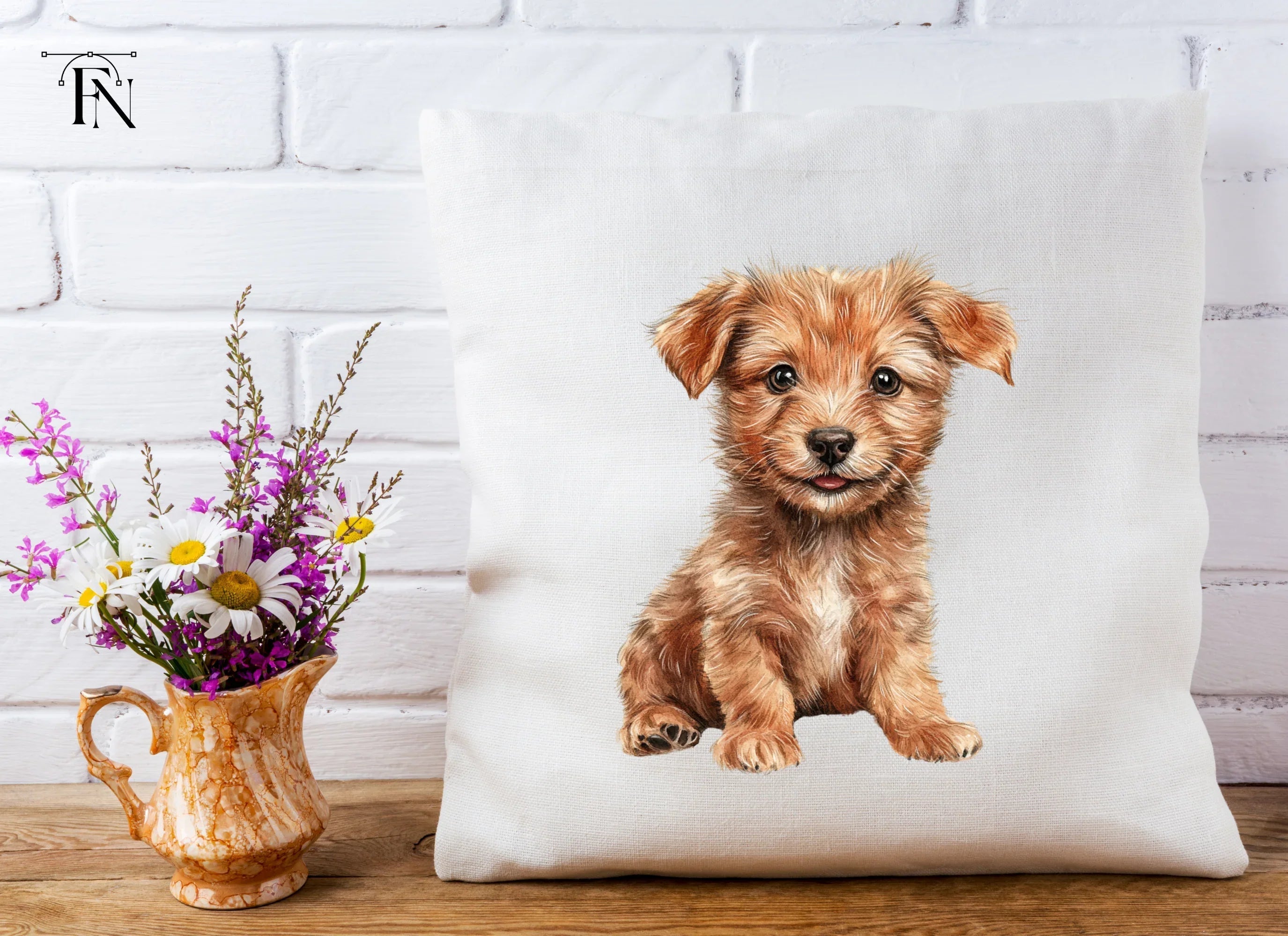 Adorable Brown Puppy Clipart Bundle