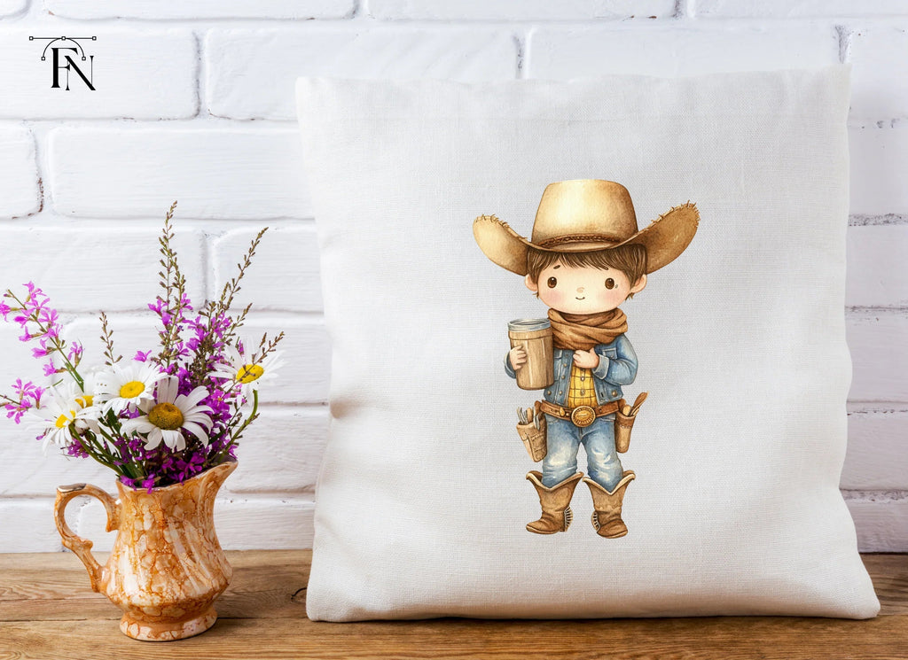 Cute Cowboy Kids Clipart Bundle