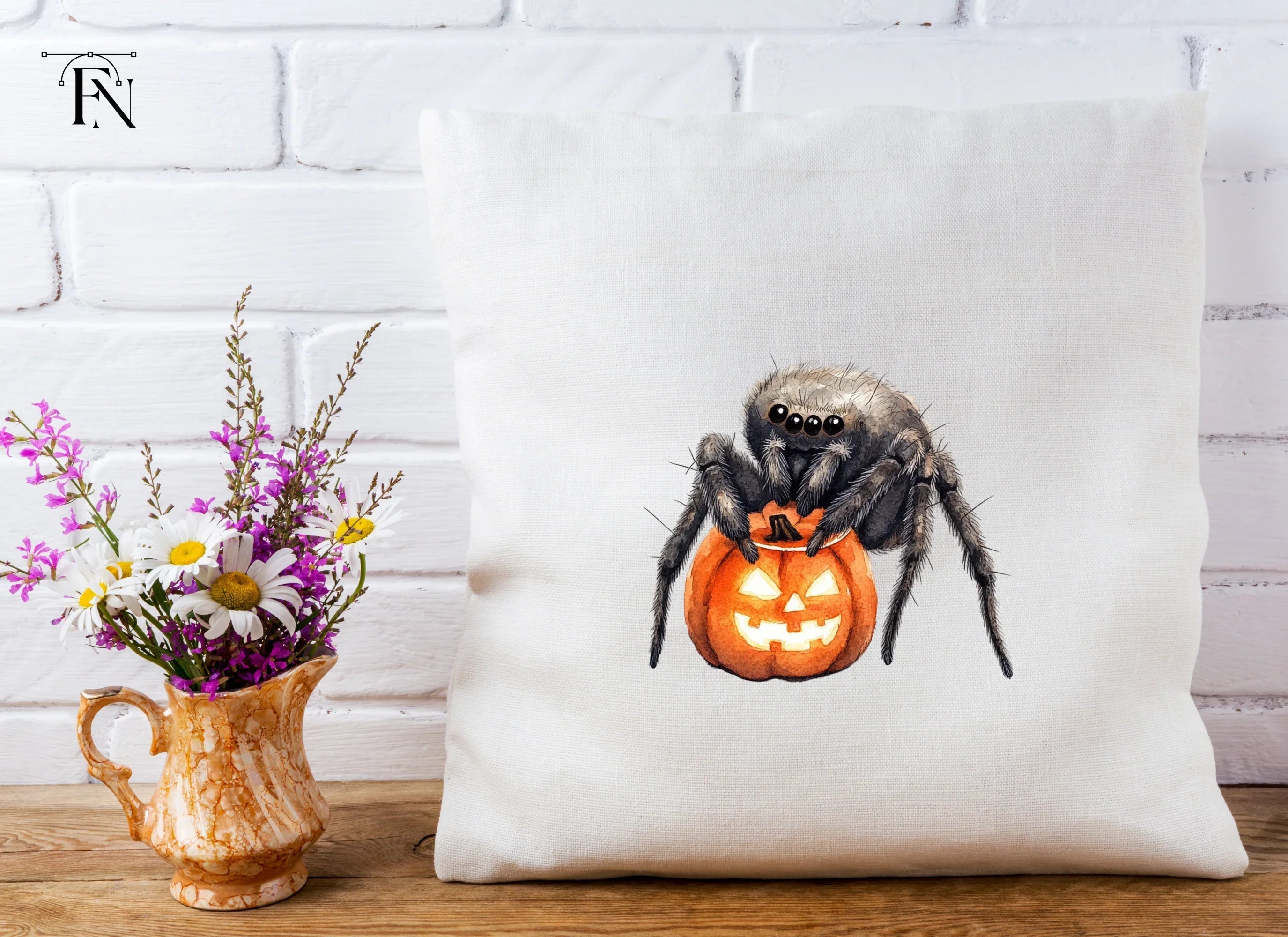 Cute Halloween Spider Pumpkin Clipart Bundle