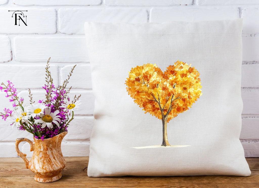 Heart Shaped Autumn Trees Clipart Bundle