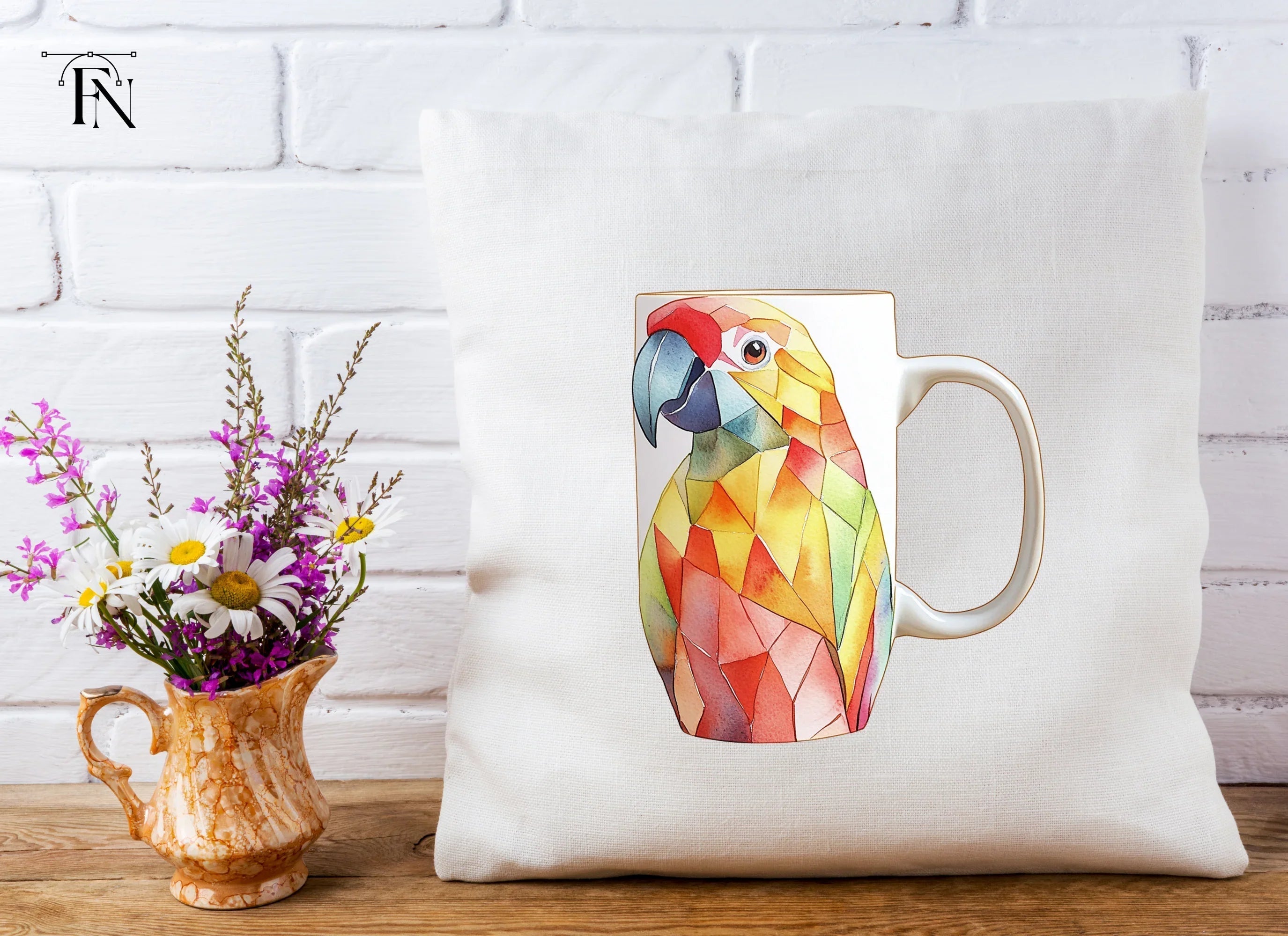 Geometric Parrot Clipart Bundle