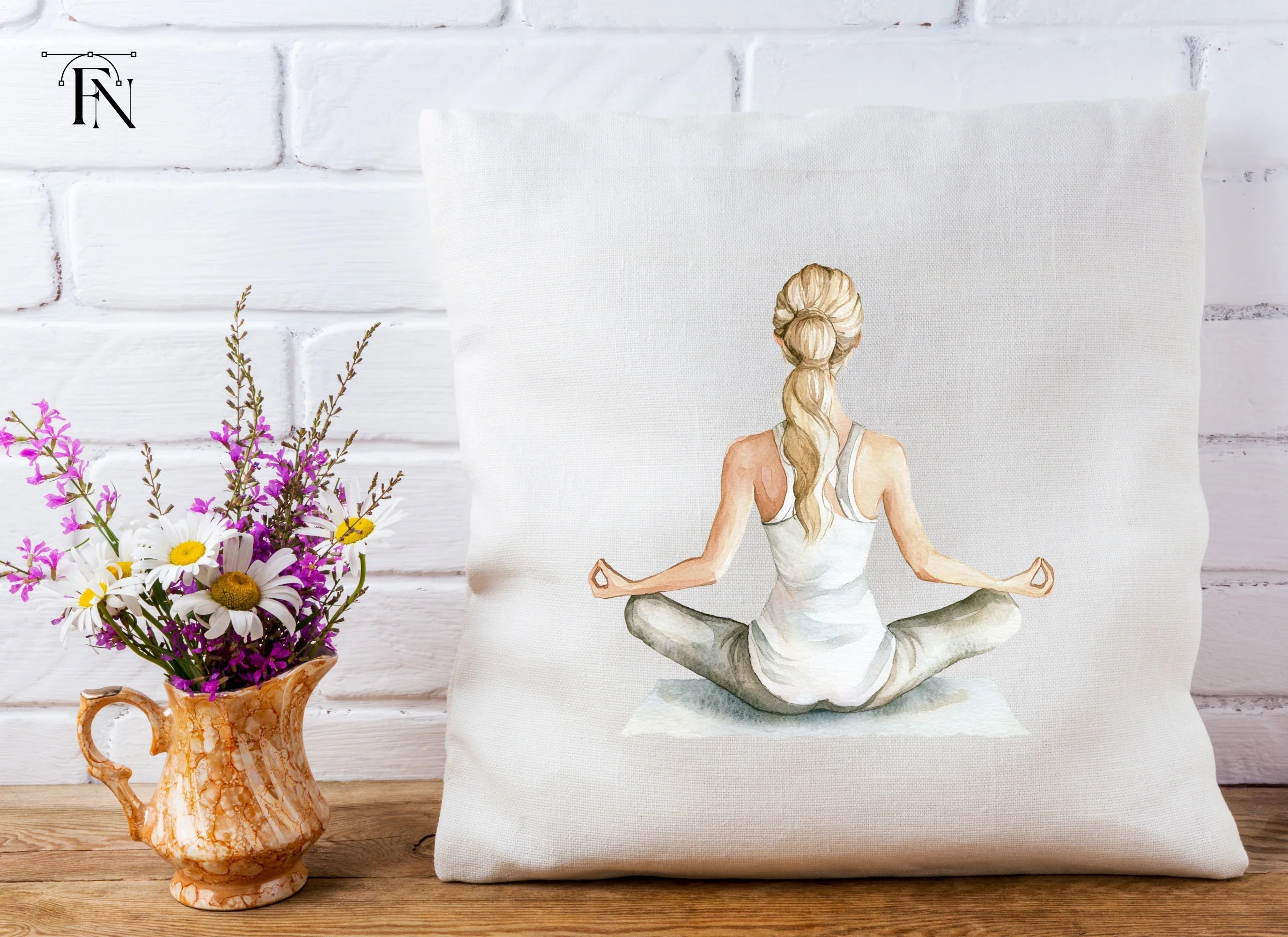 Serene Yoga Woman Pose Clipart Bundle