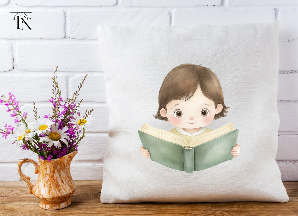 Charming Child Reading Clipart Bundle