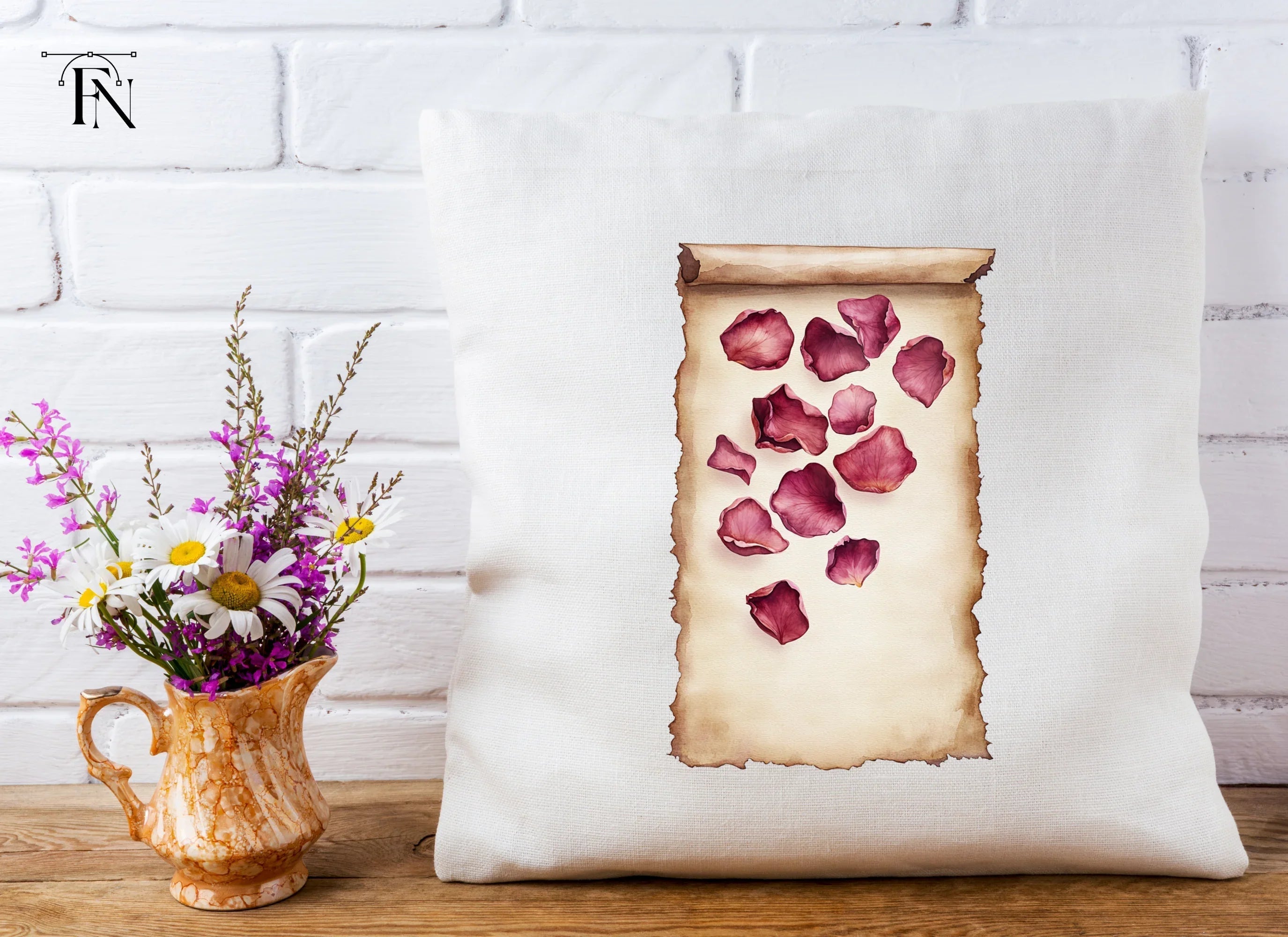 Rose Petals and Scrolls Clipart Bundle