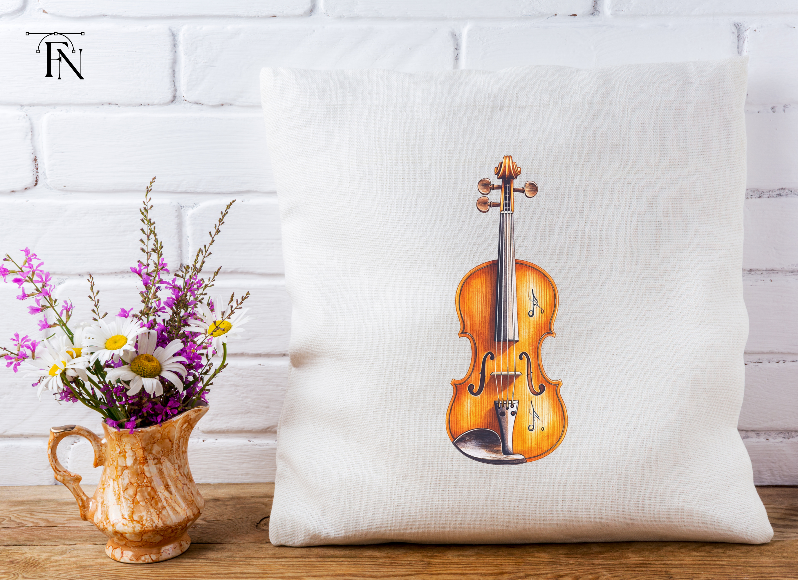 Violin with Musical Notes Clipart Bundle