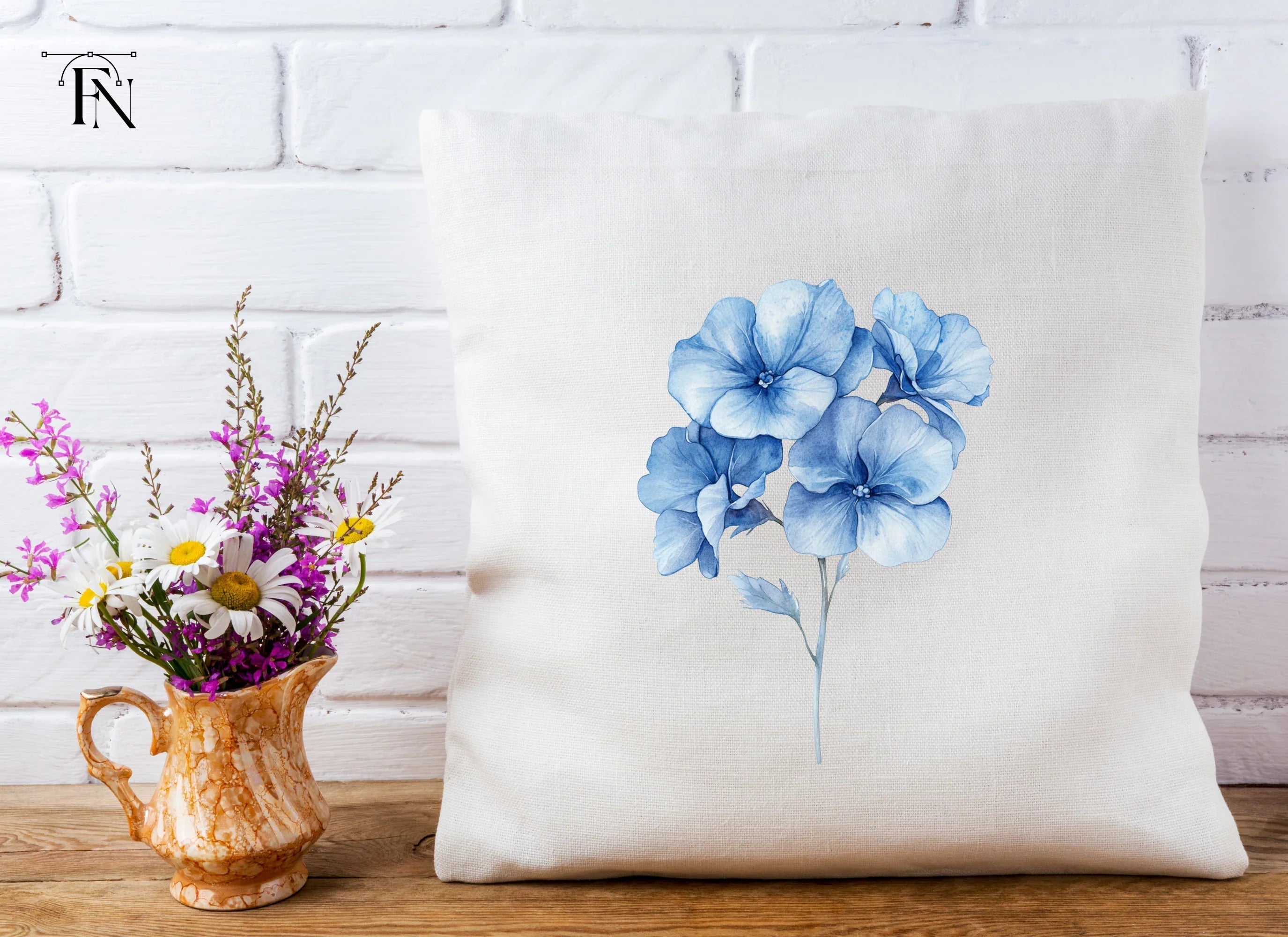 Blue Hydrangea Clipart Bundle