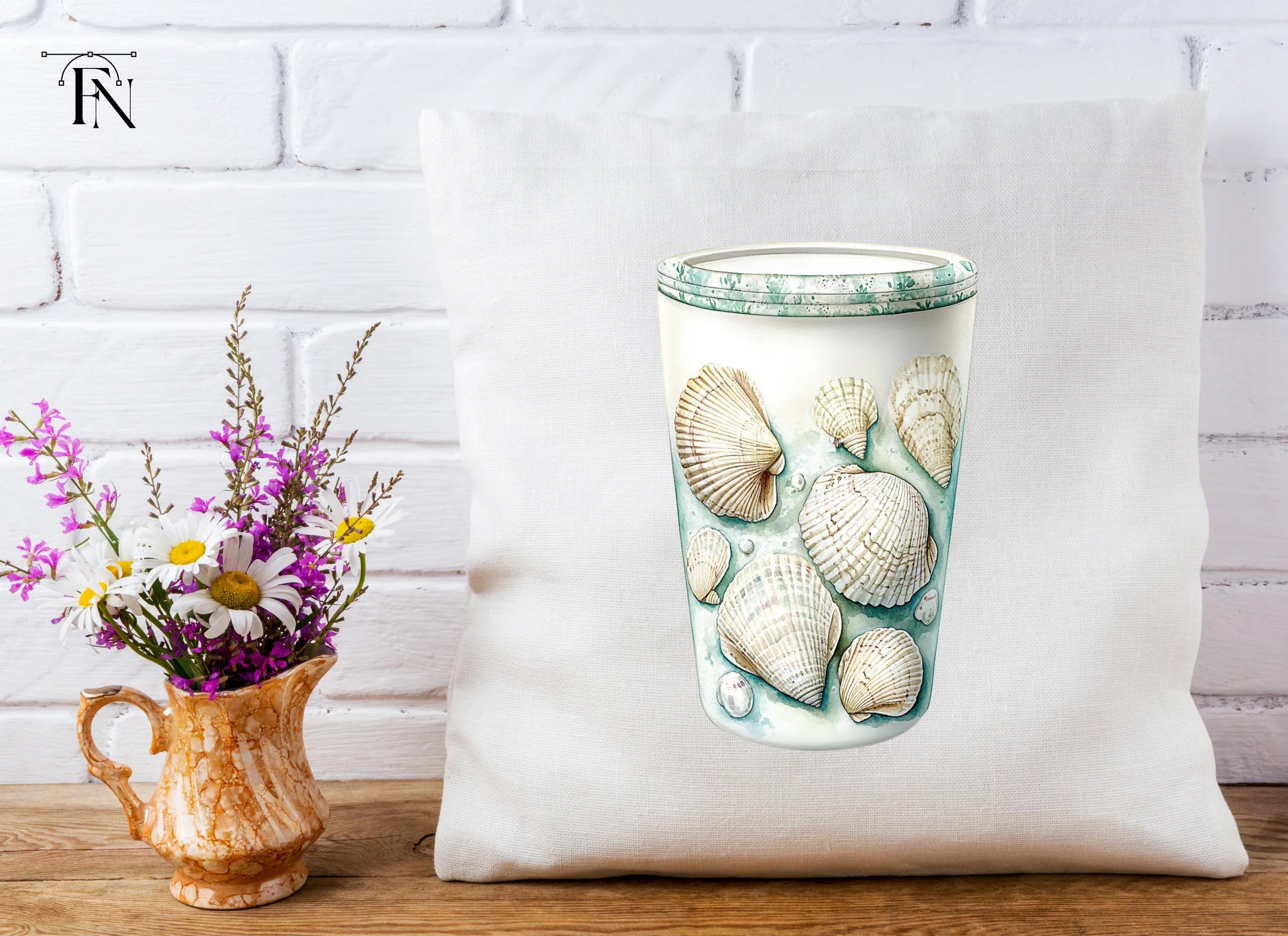 Underwater Seashells Tumbler Clipart Bundle