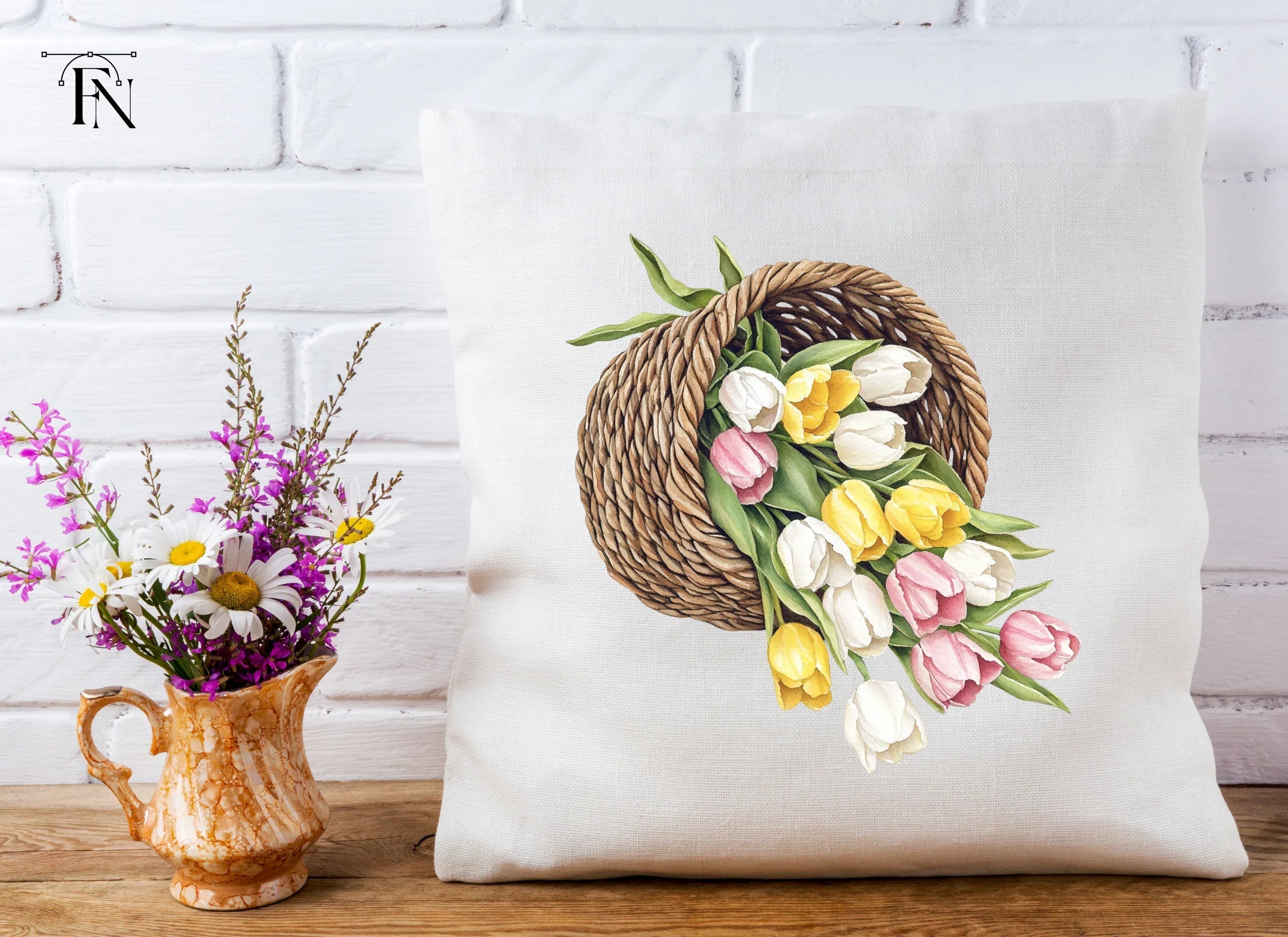 Tulip Baskets Clipart Bundle