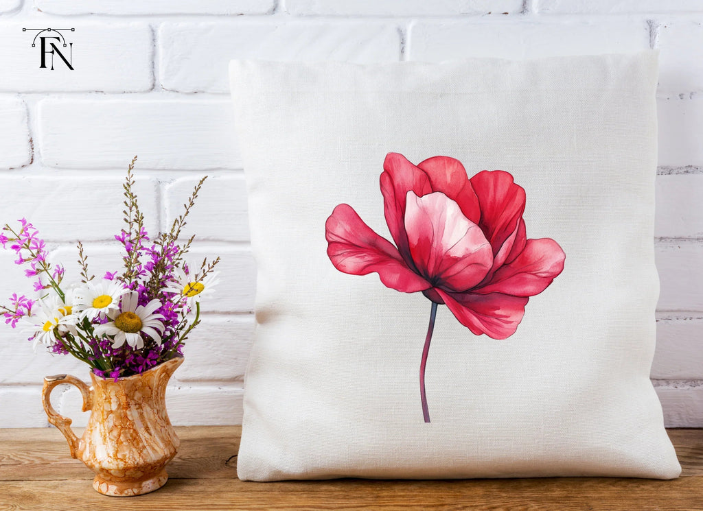Vibrant Red Flower Clipart Bundle