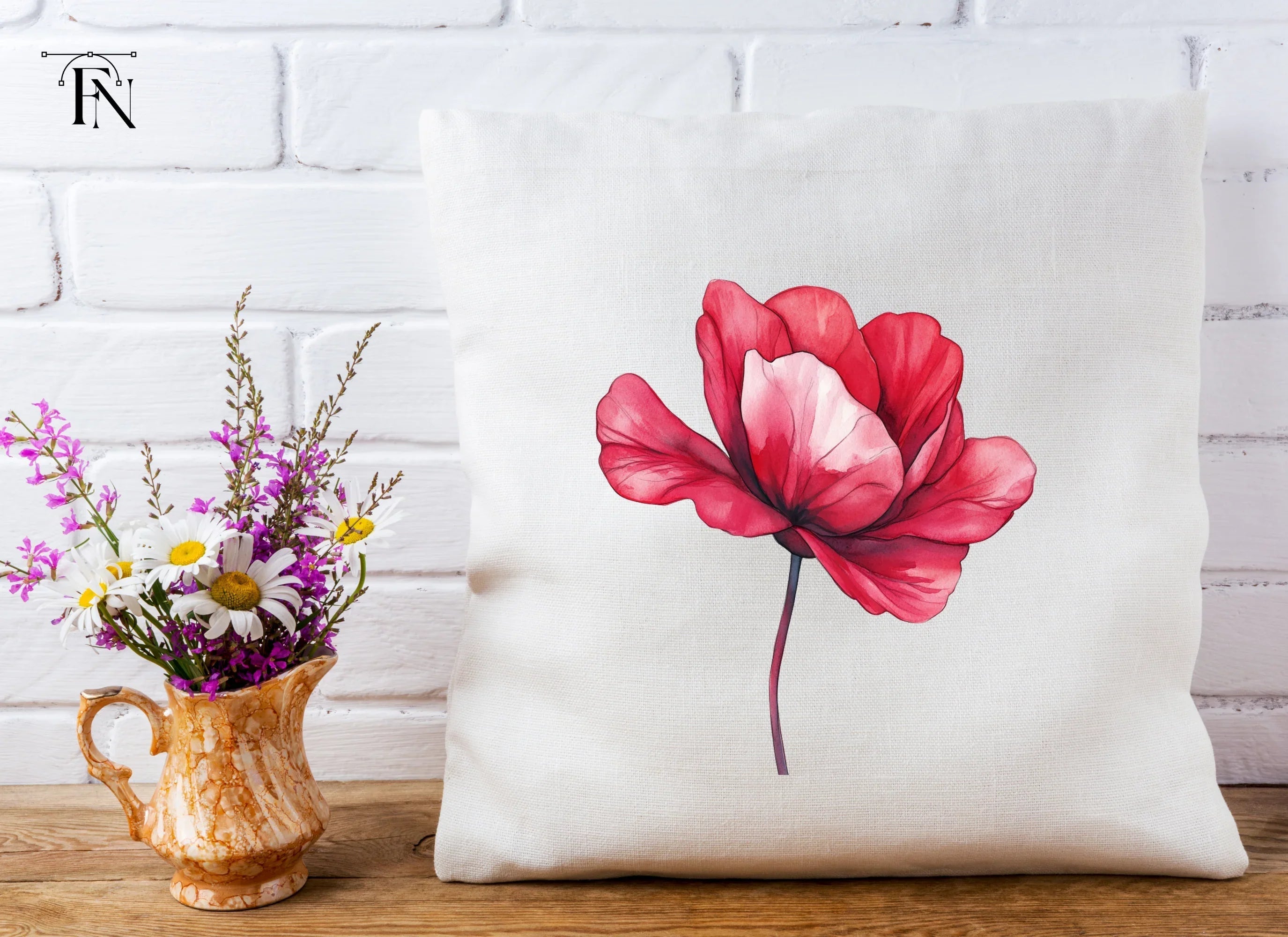 Vibrant Red Flower Clipart Bundle