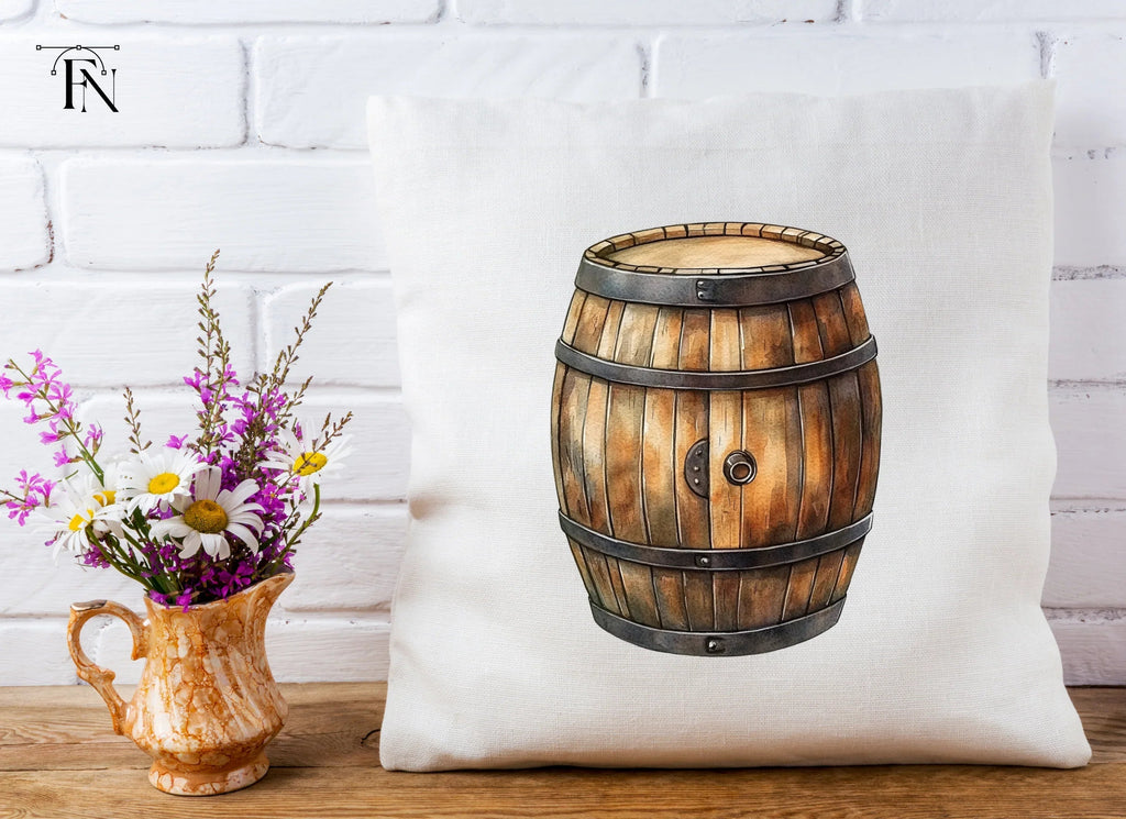 Rustic Wooden Barrels Clipart Bundle