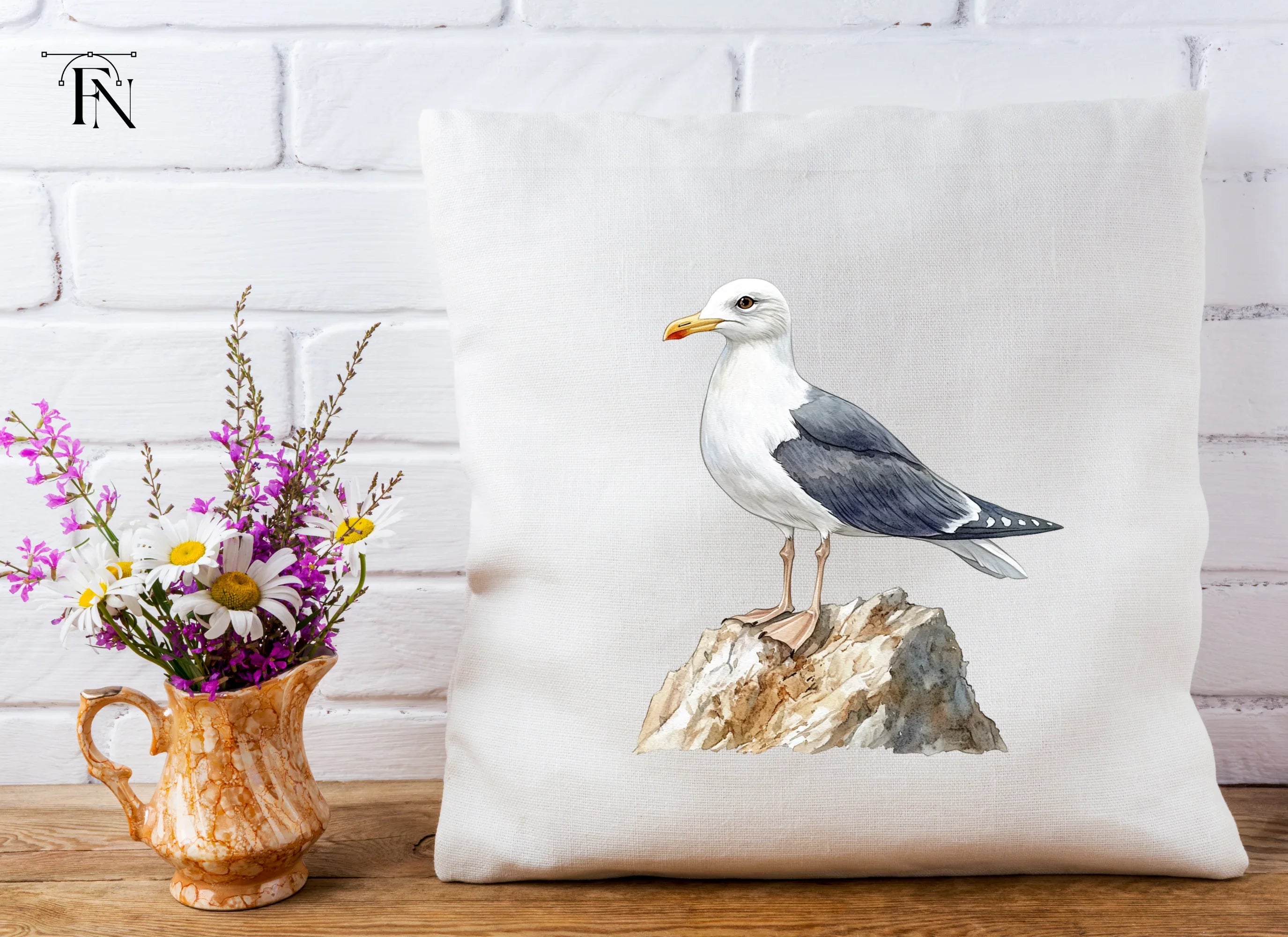Three Seagulls on Rocks Clipart Bundle