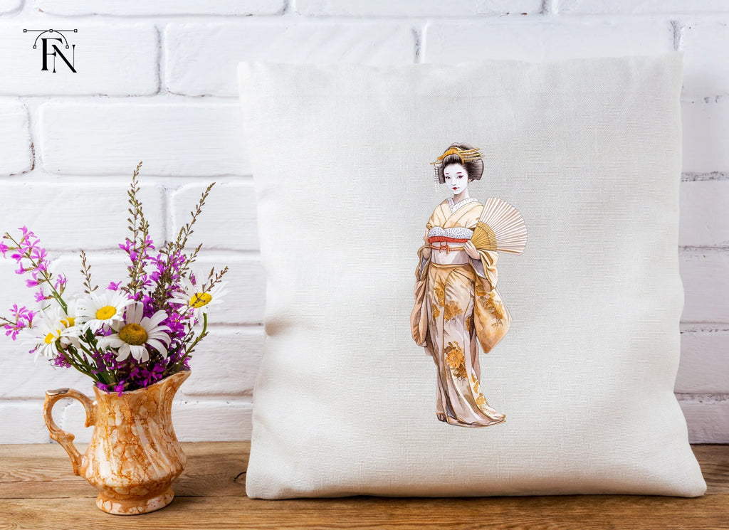 Elegant Japanese Geisha Clipart Bundle