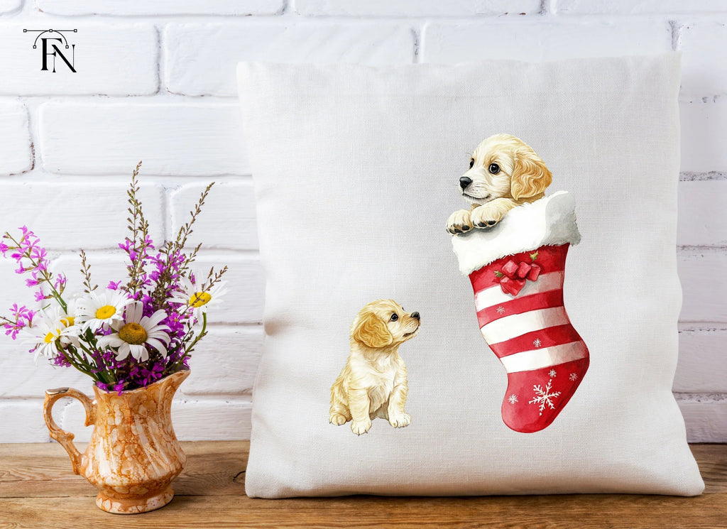 Golden Retriever Puppies Christmas Clipart Bundle