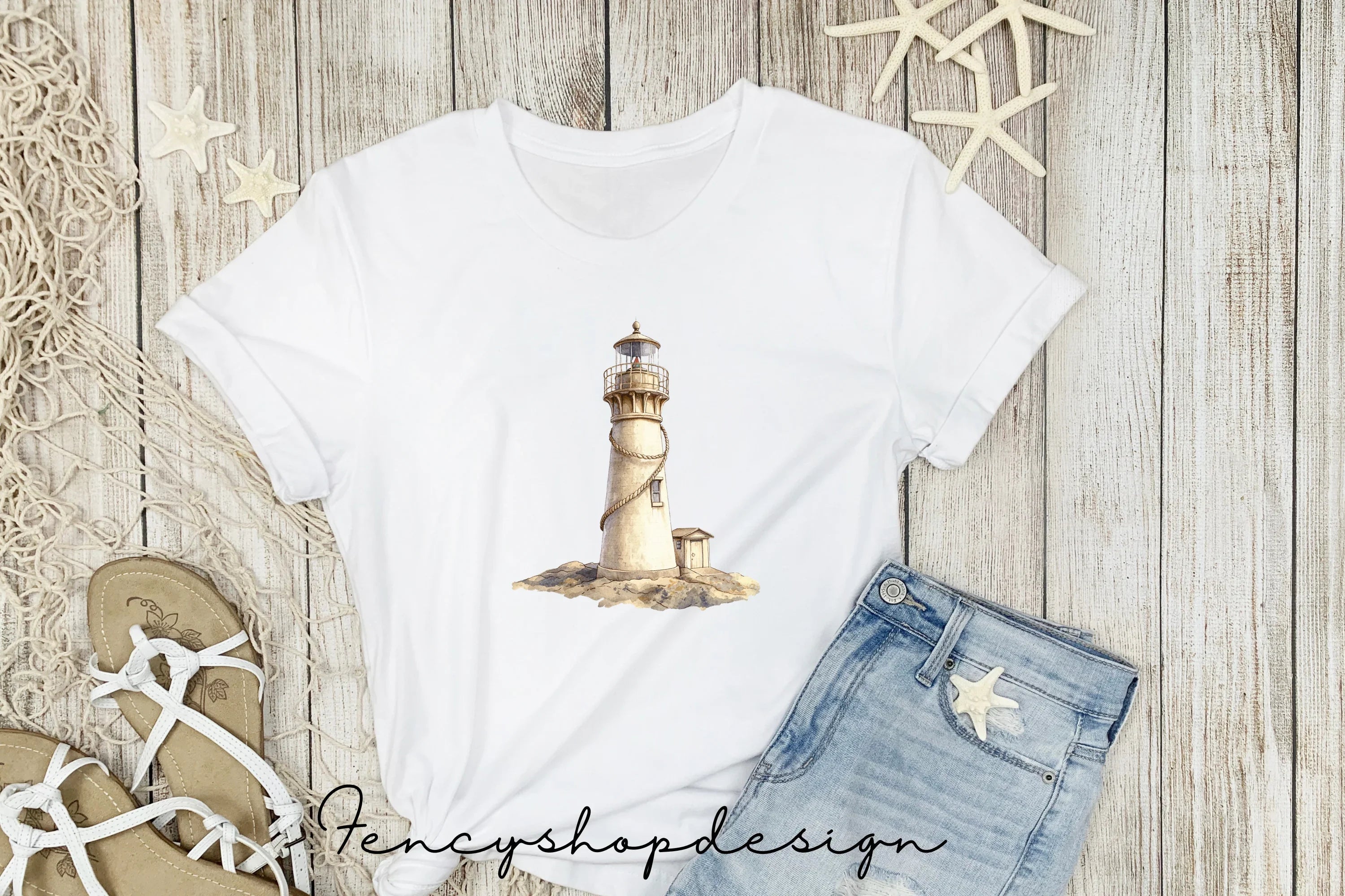 Rustic Lighthouse Clipart Bundle