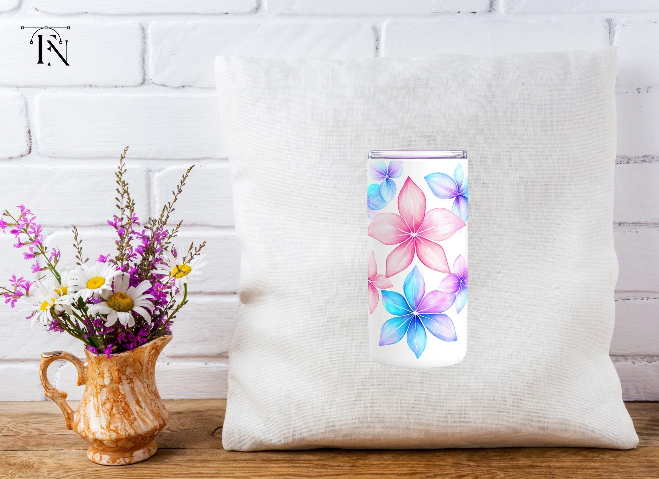 Floral Tumbler Clipart Bundle