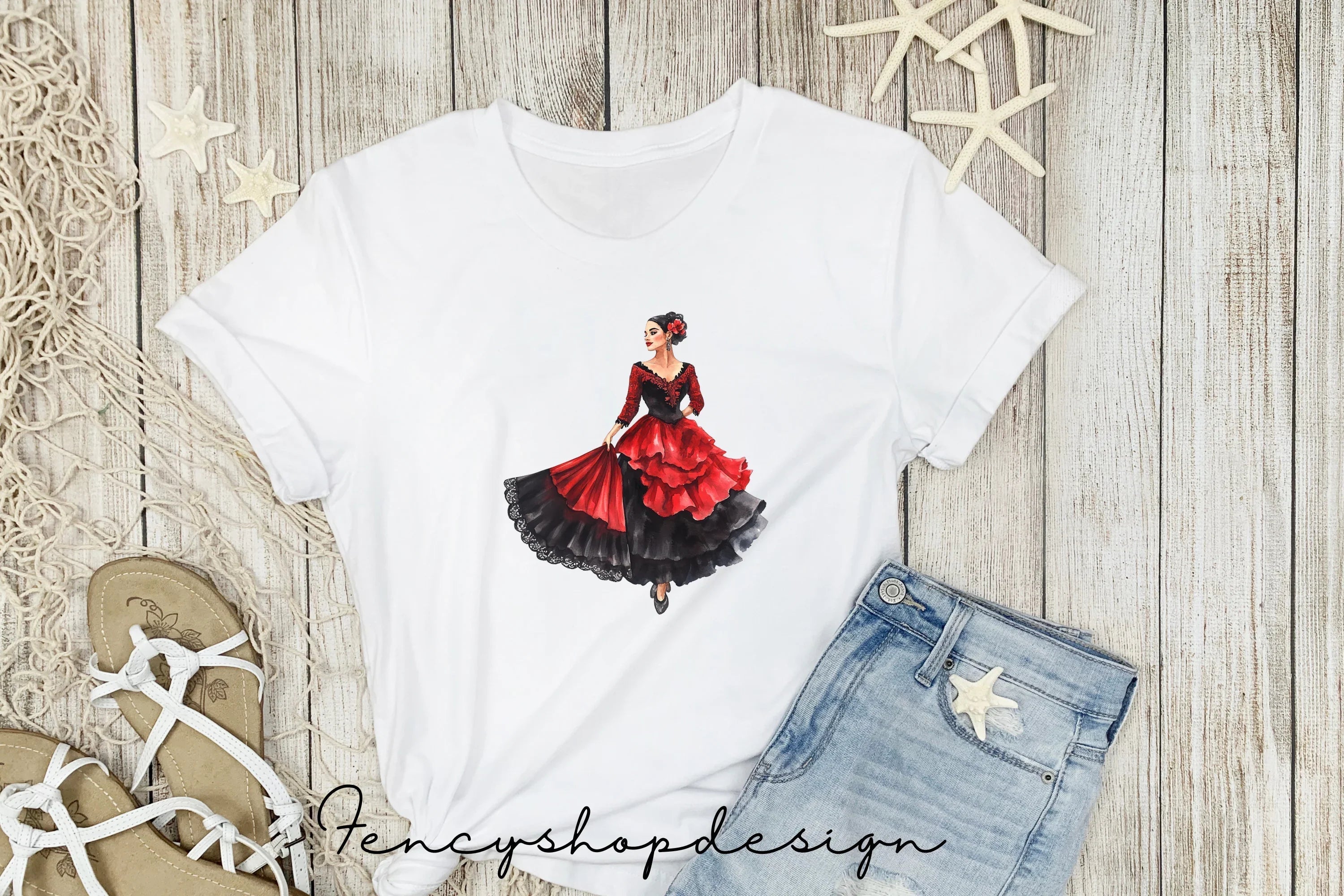 Elegant Flamenco Dancer Clipart Bundle