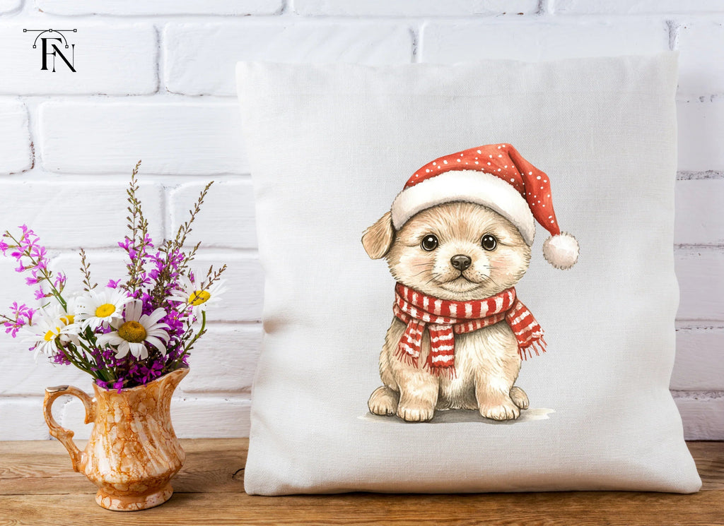 Cute Christmas Puppies Clipart Bundle