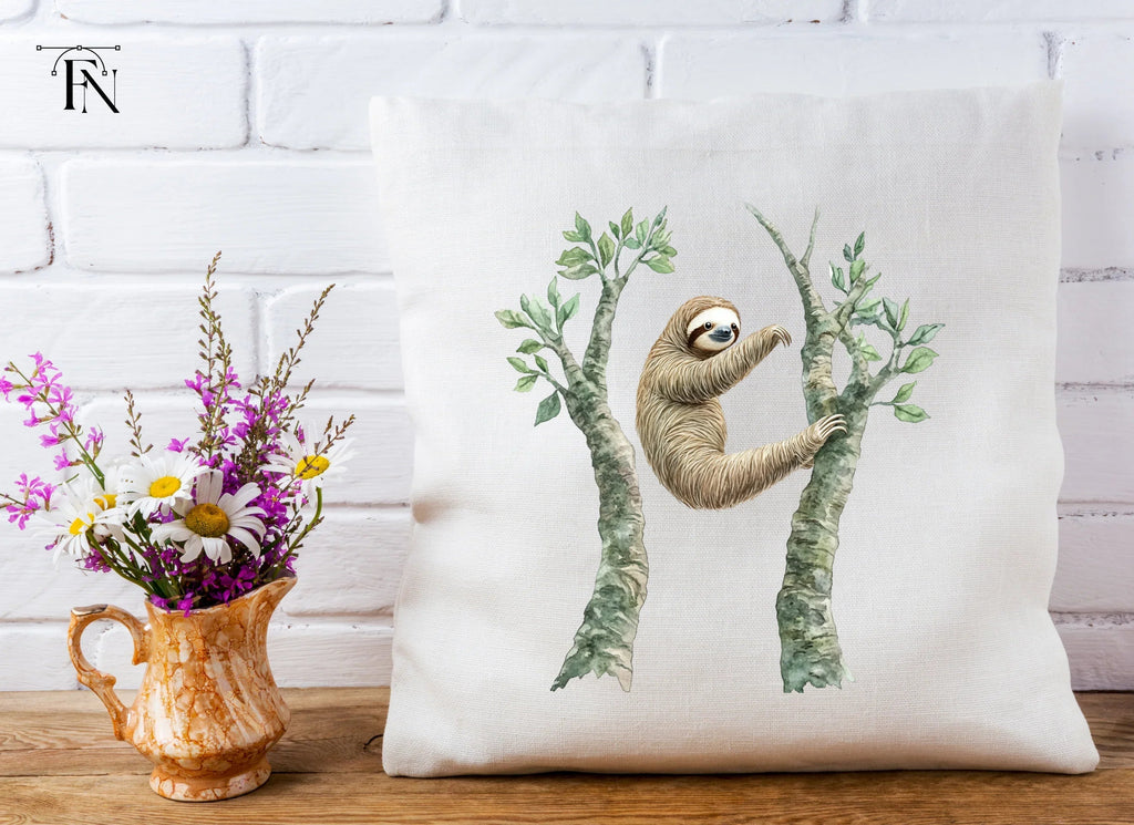 Playful Sloths Climbing Trees Clipart Bundle