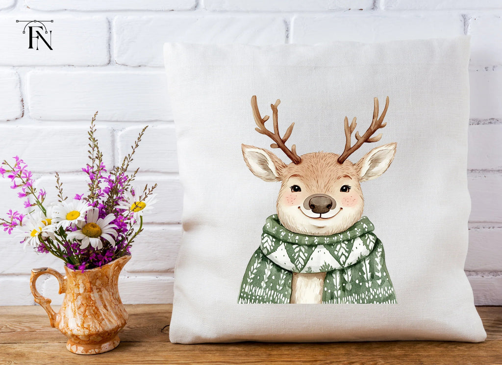 Cute Winter Reindeer Clipart Bundle