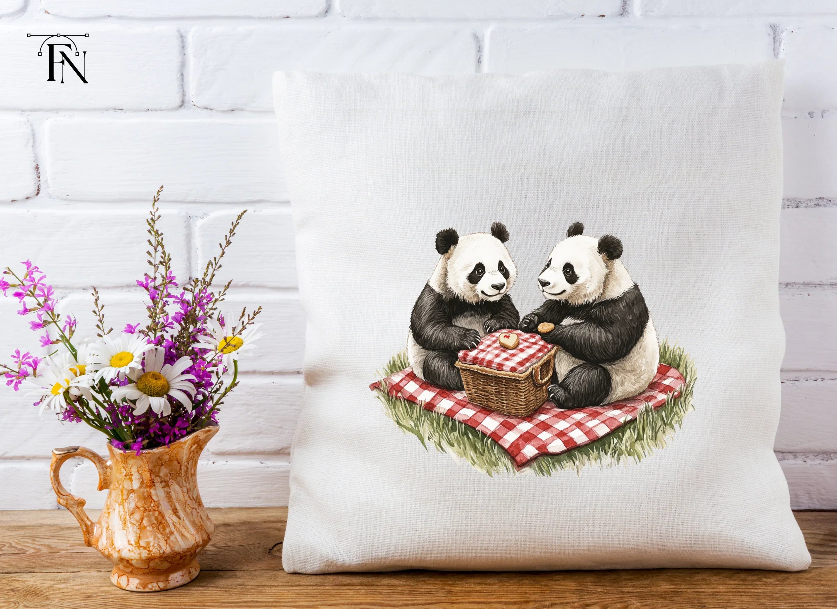 Cute Panda Bear Picnic Clipart Bundle