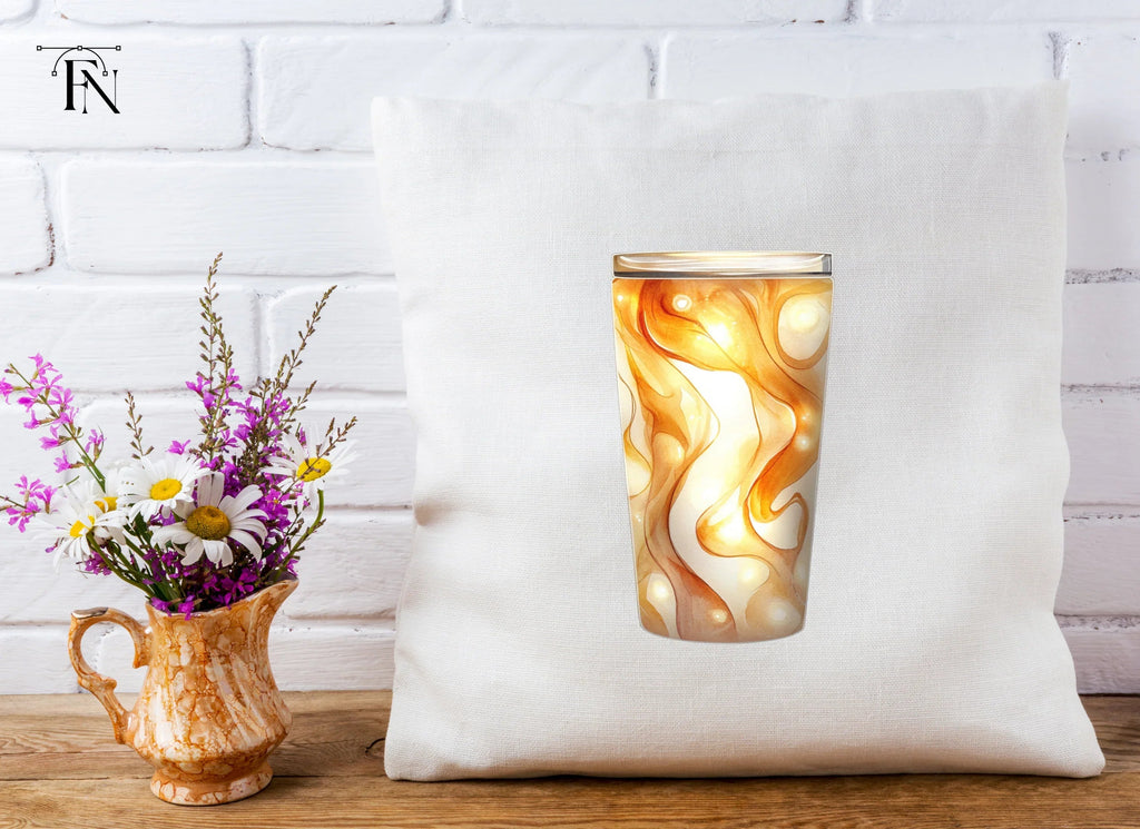 Abstract Golden Swirl Tumbler Clipart Bundle